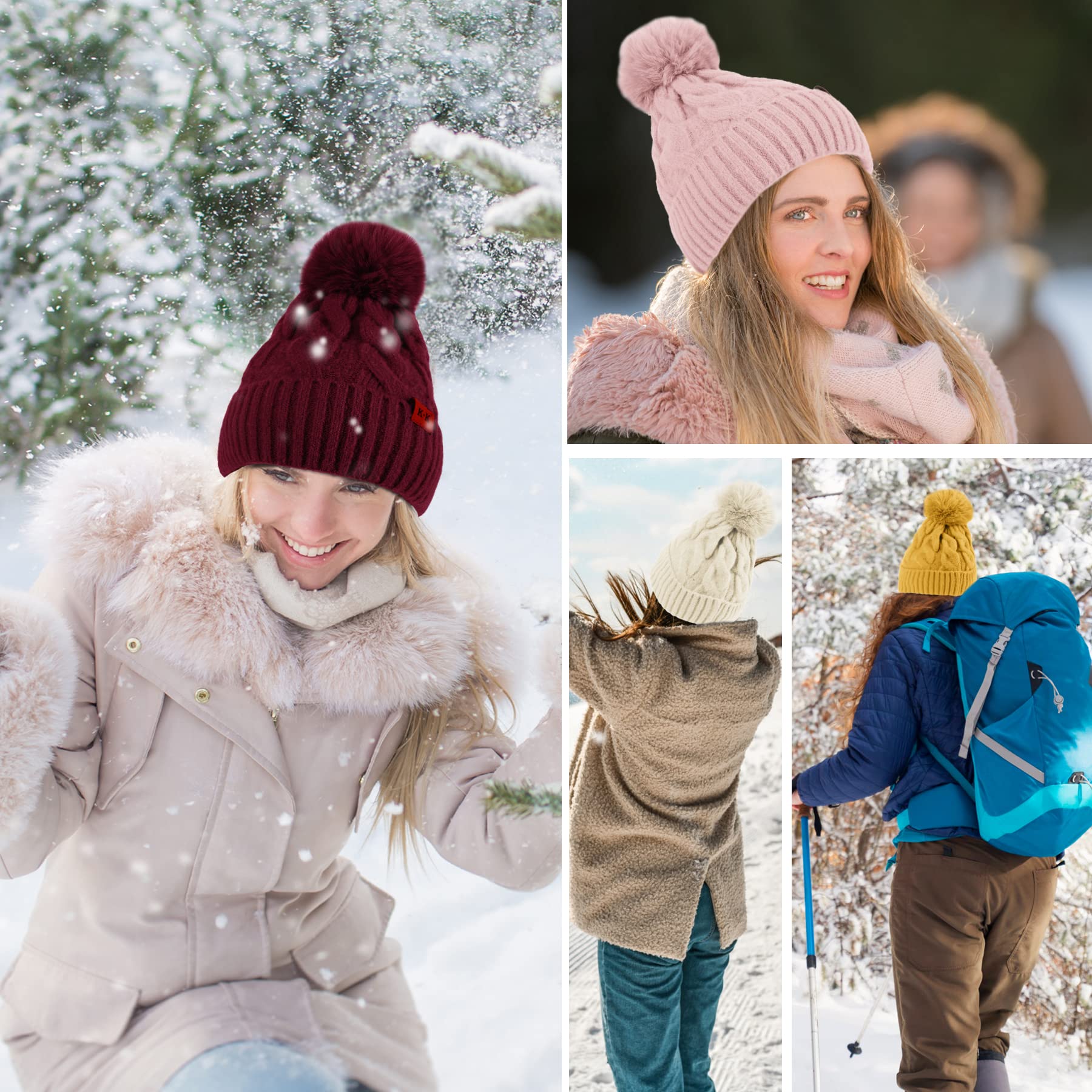 Cozy Fleece Knitted Winter Hat for Men & Women - Warm Beanie for Cold Weather - Perfect for Skiing, Snowboarding & Outdoor Activities
