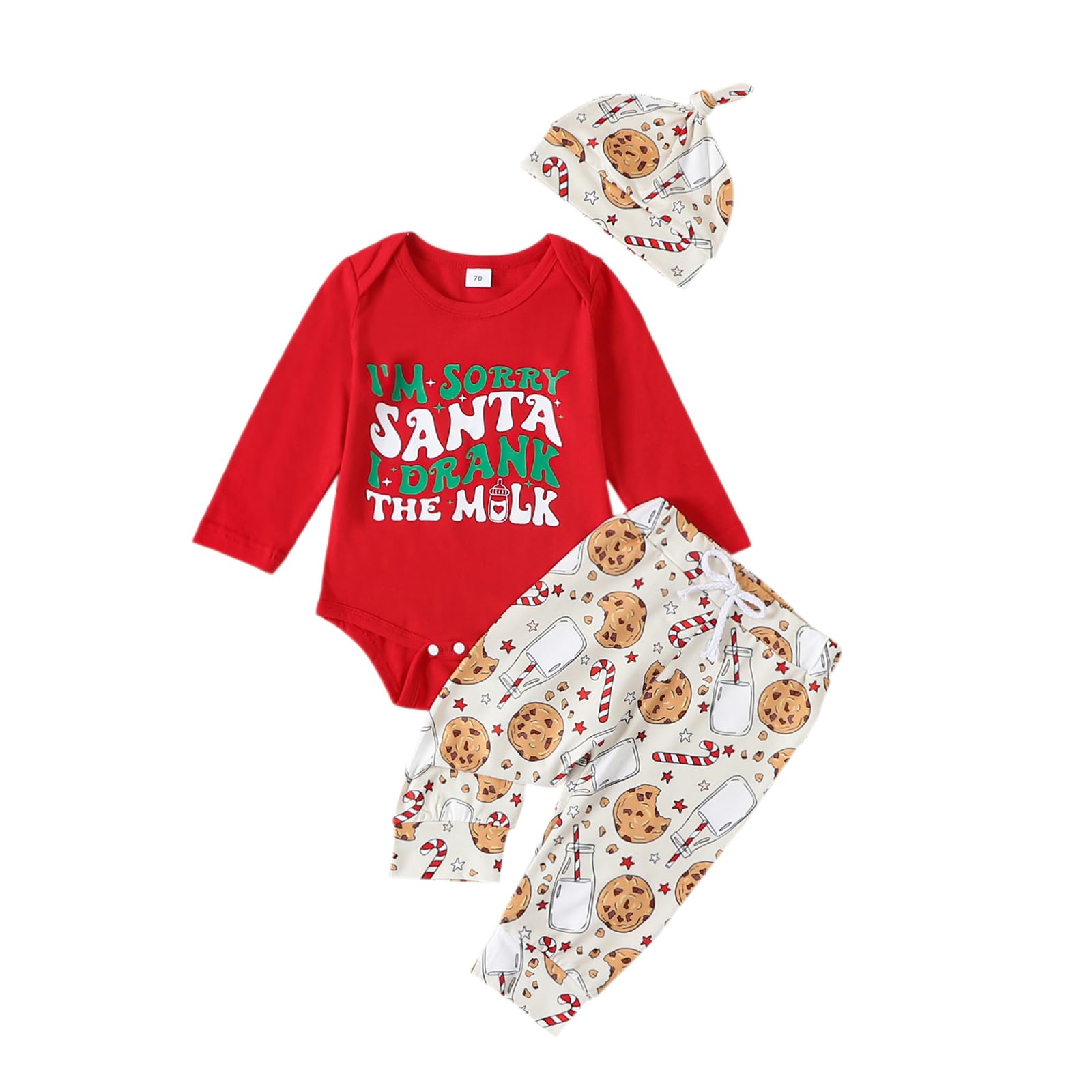 My First Christmas Outfit for Baby Boy & Girl - 3-Piece Bubble Romper Set with Hat | Newborn Holiday Pajamas | Perfect for Xmas Photos & Family Gatherings