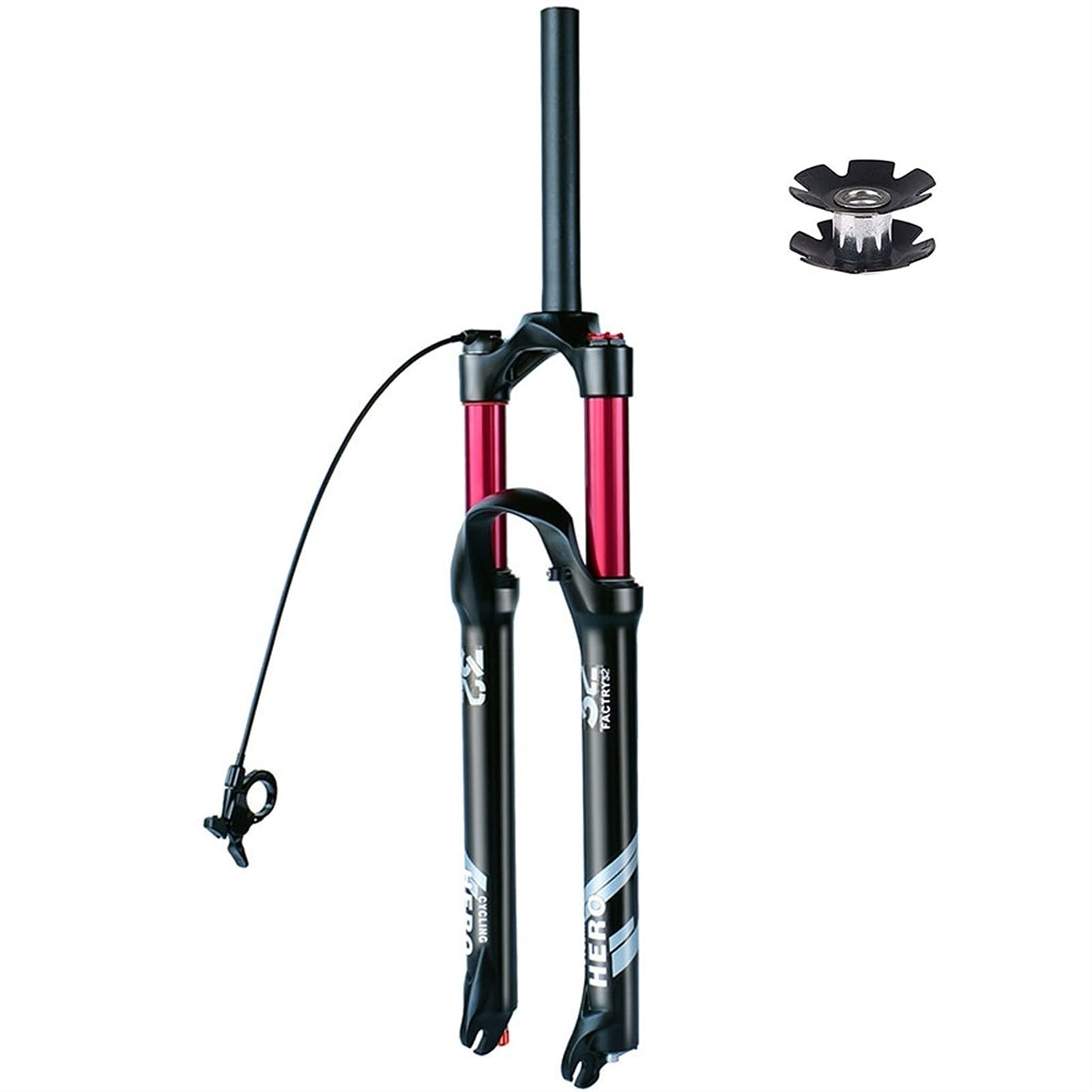 Air Mountain Bike Front Suspension Fork - 26/27.5/29 Inch, 140mm Travel, 9mm QR, Rebound Adjustable, 1-1/8