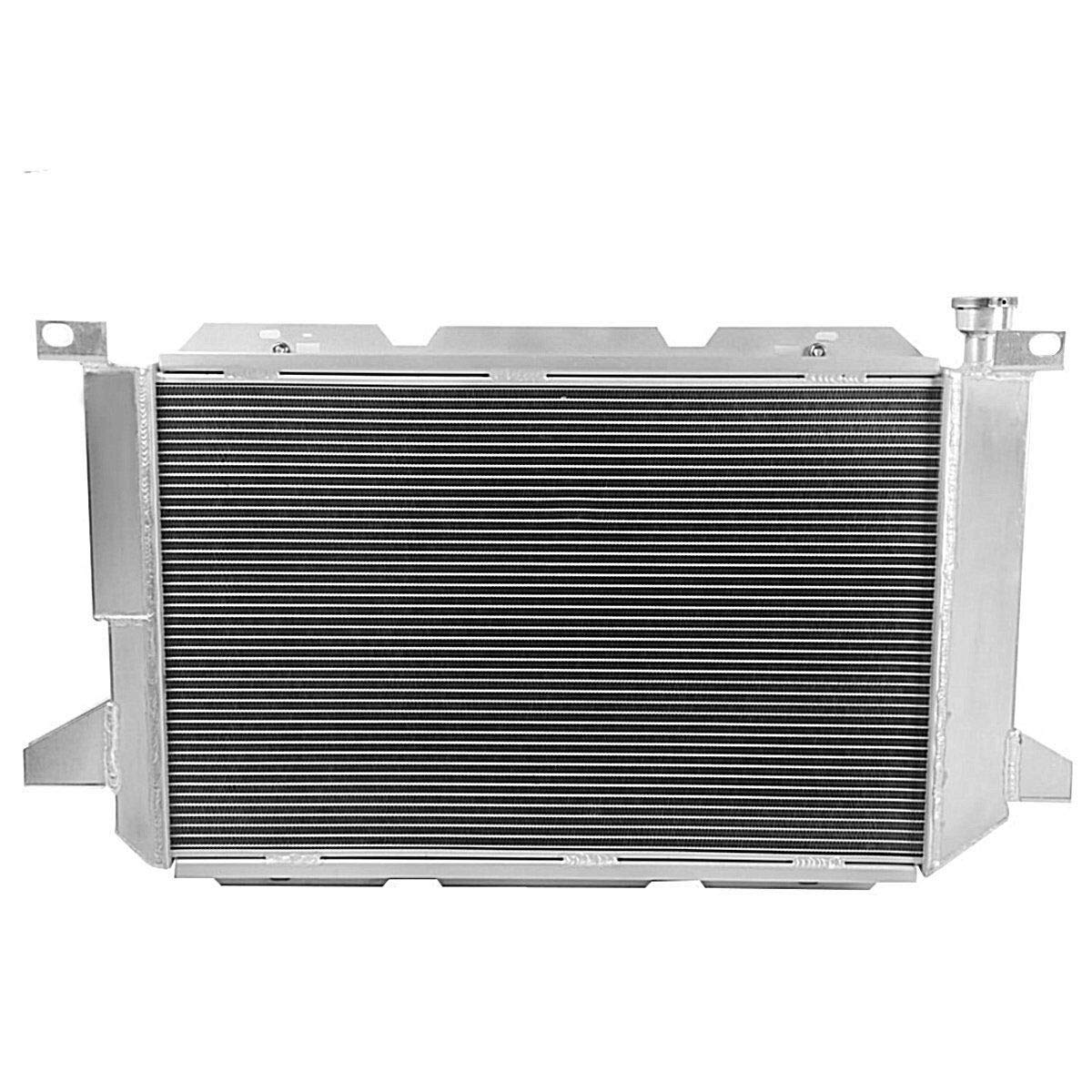 AlloyWorks 4-Row Aluminum Radiator with Fan Shroud & Relay Kit for 1985-1997 Ford F150 F250 F350 Bronco Pickup Trucks - Heavy Duty Cooling Upgrade for Off-Roading, Towing & Hot Weather Driving