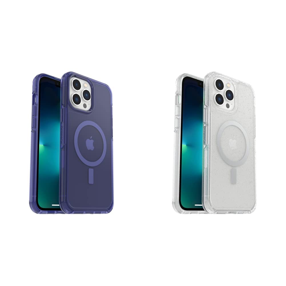 OtterBox Symmetry Series+ Clear MagSafe Case for iPhone 12/13 Pro Max - Blue & Antimicrobial Stardust Options | Slim Protective Cover with Wireless Charging | Perfect for Daily Use, Travel & Outdoor Activities