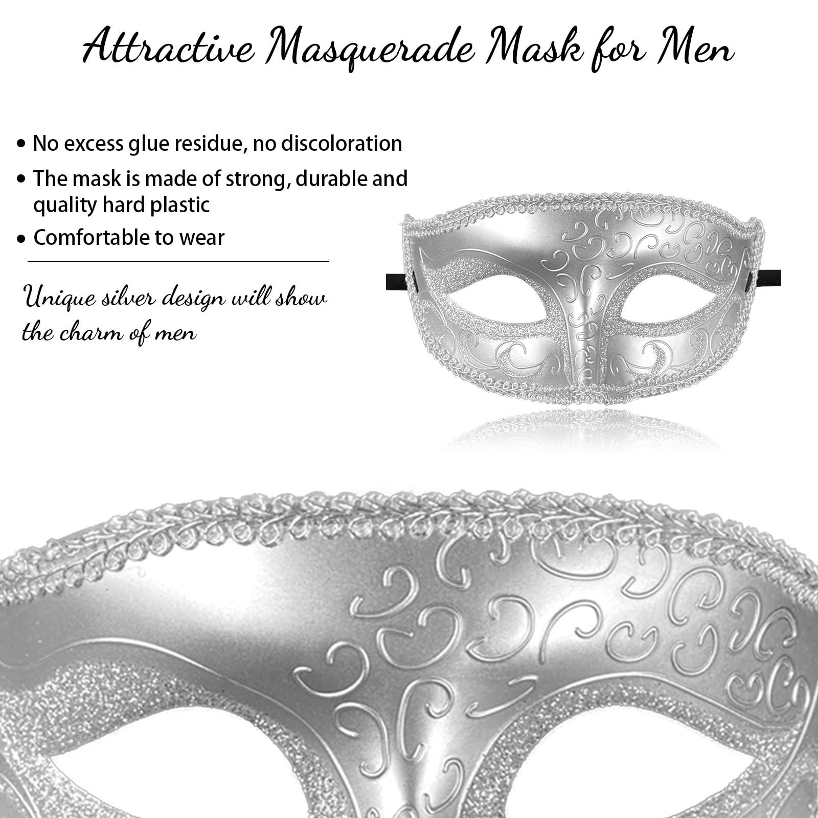 Venetian Masquerade Mask Set for Couples - Halloween & Mardi Gras Costume Accessories
