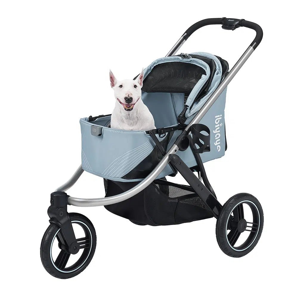 The Beast Pet Jogging Stroller - Lightweight & Durable Dog Stroller for Small to Medium Pets, Flash Grey | Perfect for Outdoor Walks, Jogging & Vet Visits