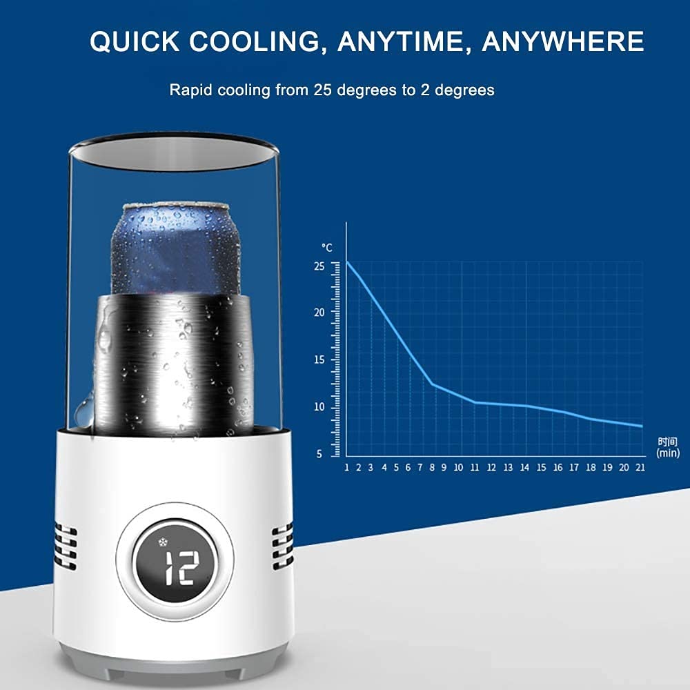 Portable Mini Refrigerator - 12V Electric Cooler for Drinks, Food & Cosmetics | Fast Cooling Cup for Home, Office, Car & Travel | Compact Beverage Chiller for Summer, Parties & Outdoor Activities