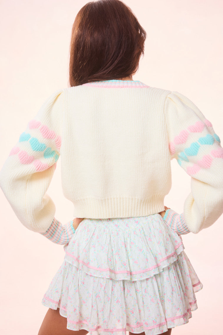 Buena Re Edition Heart Knit Cardigan - Women's Vintage Style Open Front Sweater for Fall & Winter | Perfect for Casual Outfits, Date Nights and Cozy Layering