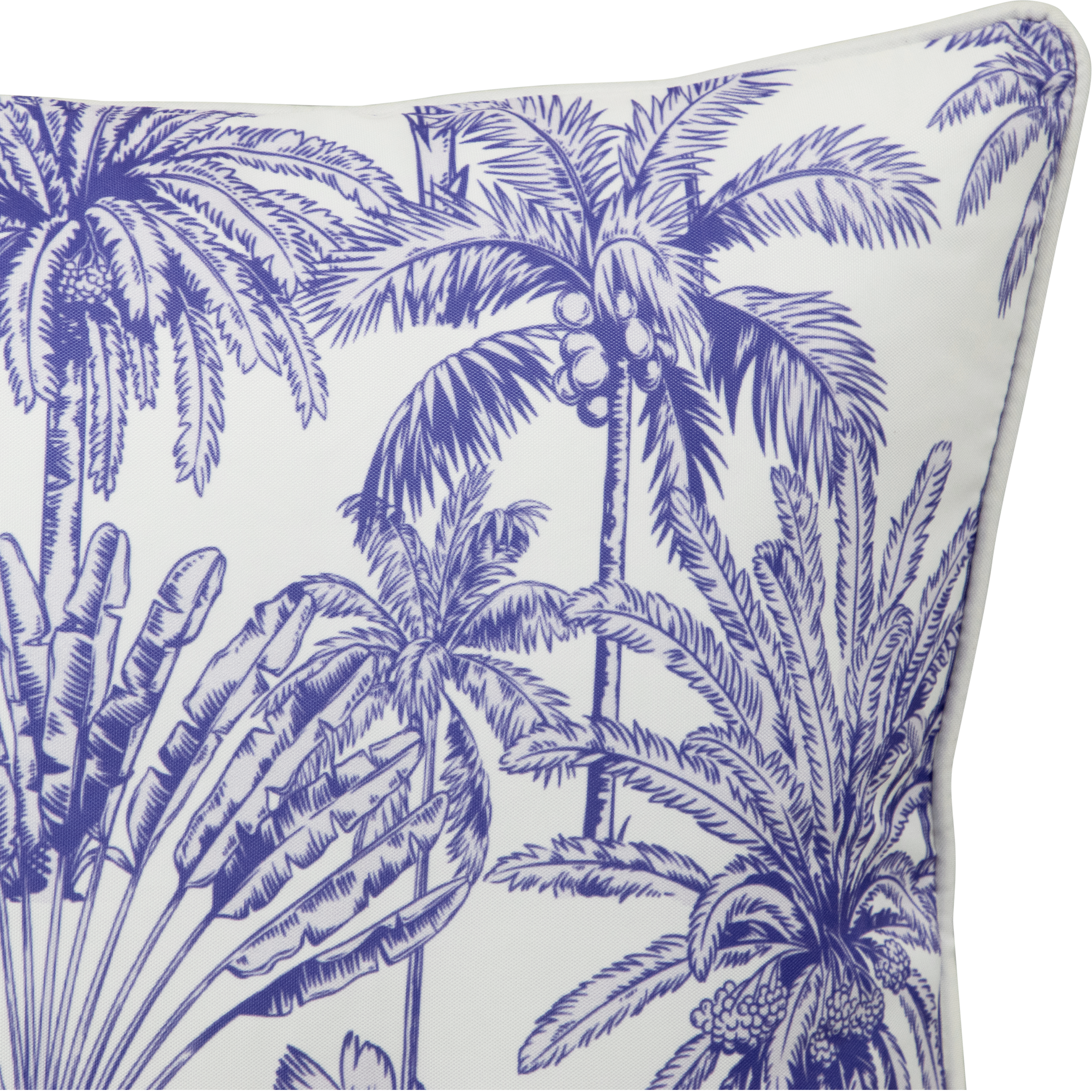 Bondi Urban Oasis Blue 45x45cm Waterproof Outdoor Cushion with Piping - Perfect for Patio Furniture, Poolside Loungers & Garden Seating