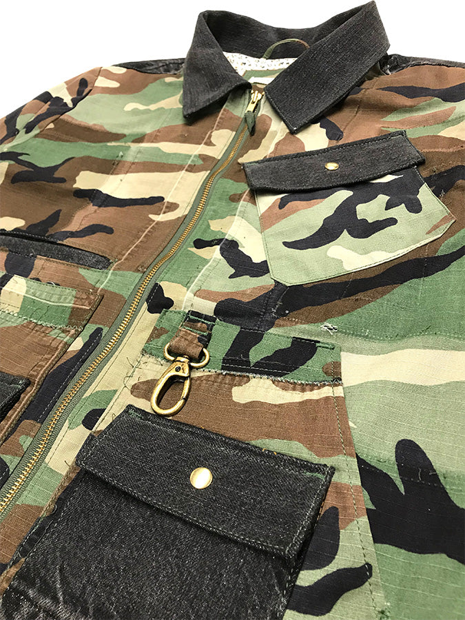 SE4 Camo Denim Jacket for Men - Military Style Tactical Jacket with Multiple Pockets | Outdoor Adventure, Hunting & Casual Wear