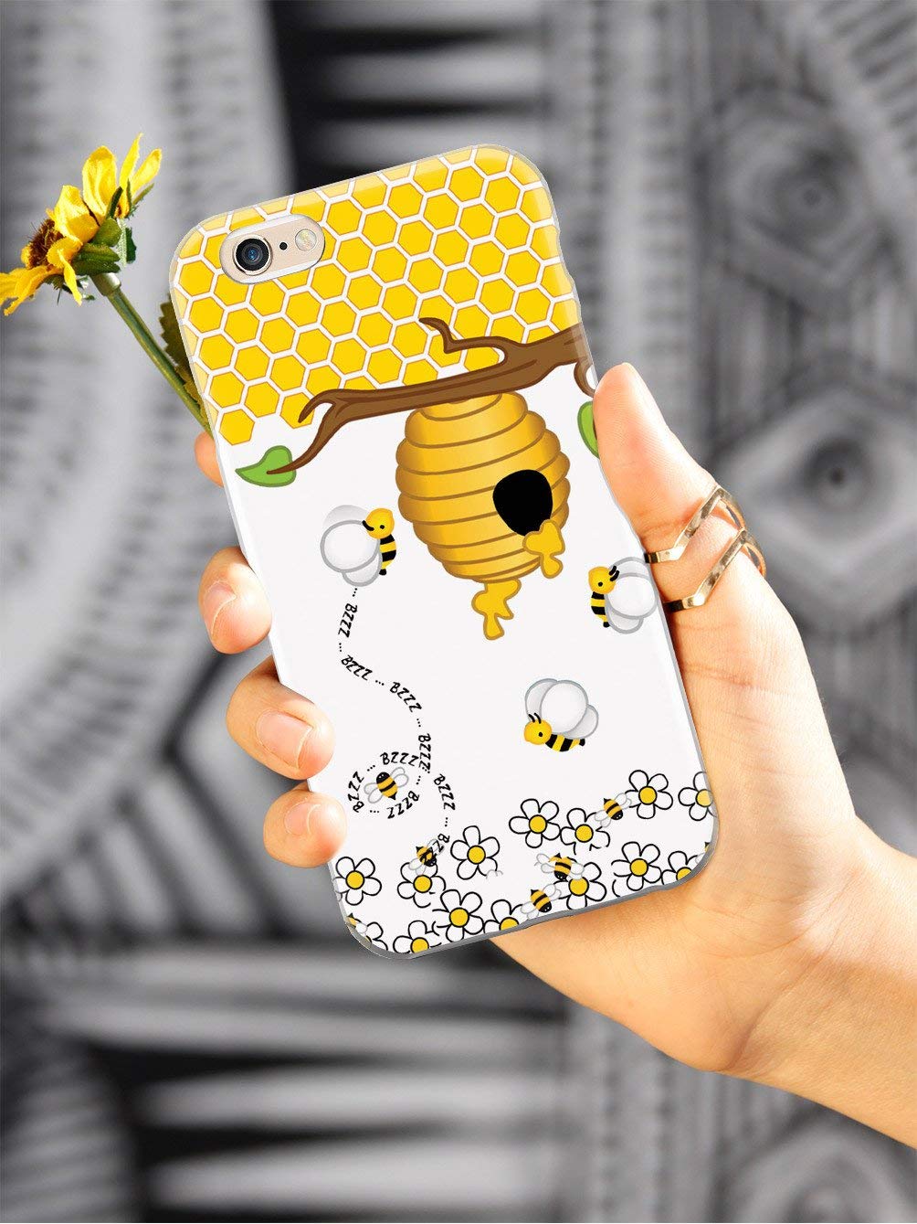 Honey Bee 3D Textured Protective Phone Case Compatible with iPhone X/Xs - Slim Shockproof Cover with Anti-Scratch Design - Perfect for Outdoor Activities, Travel & Daily Use