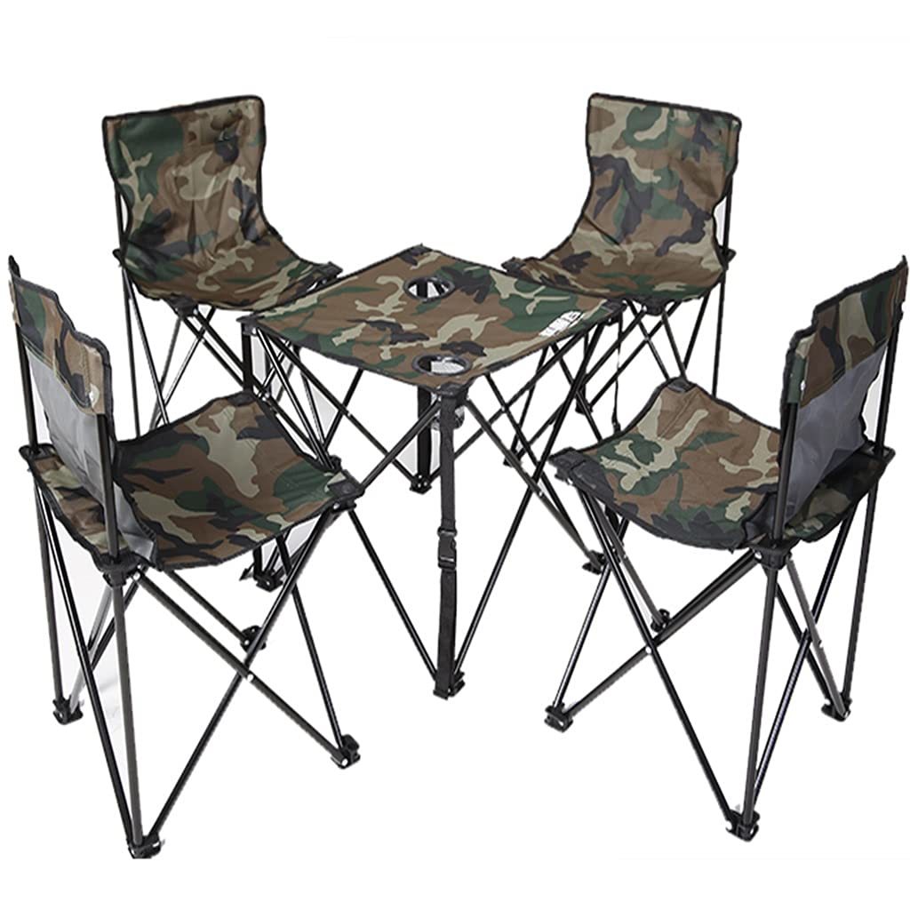 **DXIN Portable Folding Table and Chairs Set – Lightweight Outdoor Picnic Table for Camping, Hiking, Beach, Fishing & BBQ – Durable & Compact for Travel, Backyard & Tailgating**