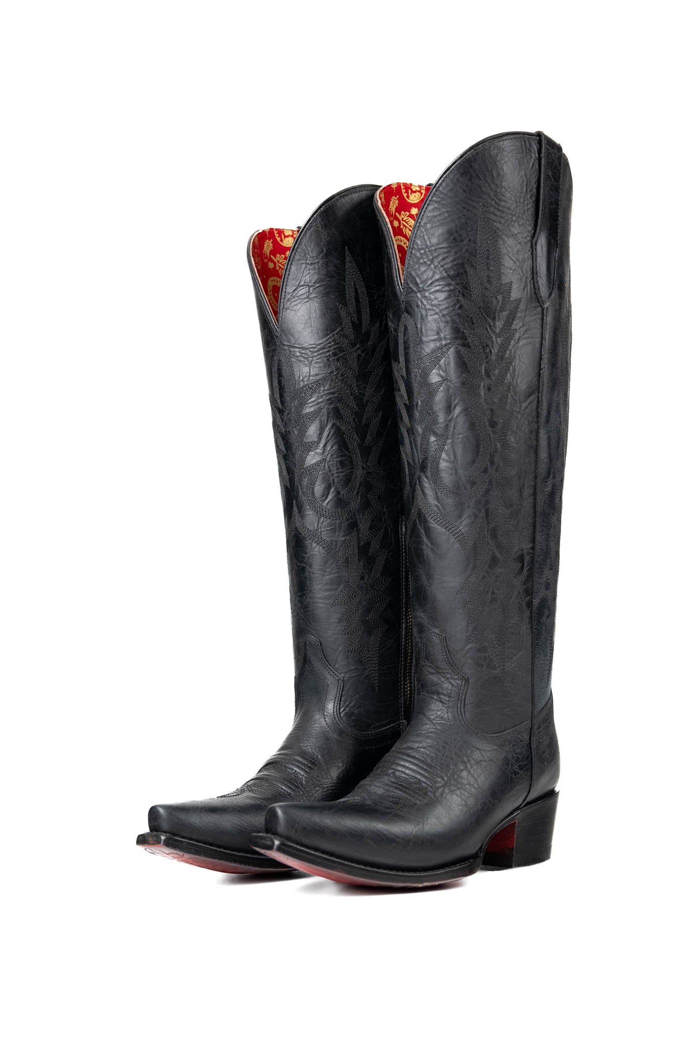 Scarlett Women's Tall Wide Calf Cowgirl Boots with Red Bottom Snip Toe - Perfect for Country Dancing, Rodeo Events & Western Fashion Outfits
