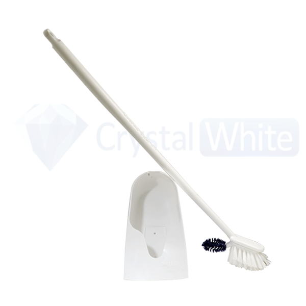 Oates Ergo Long Handled Toilet Brush with Holder - Durable Bathroom Cleaning Tool for Hard-to-Reach Areas - Perfect for Home, Apartment & RV Use