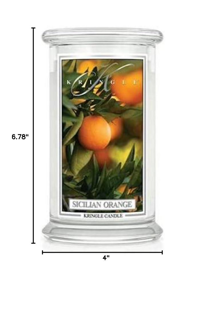 Kringle Candles Sicilian Orange Large 2-Wick 22 oz Jar Candle - 100 Hour Burn Time | Home Decor, Aromatherapy, Gift for Holidays & Relaxation