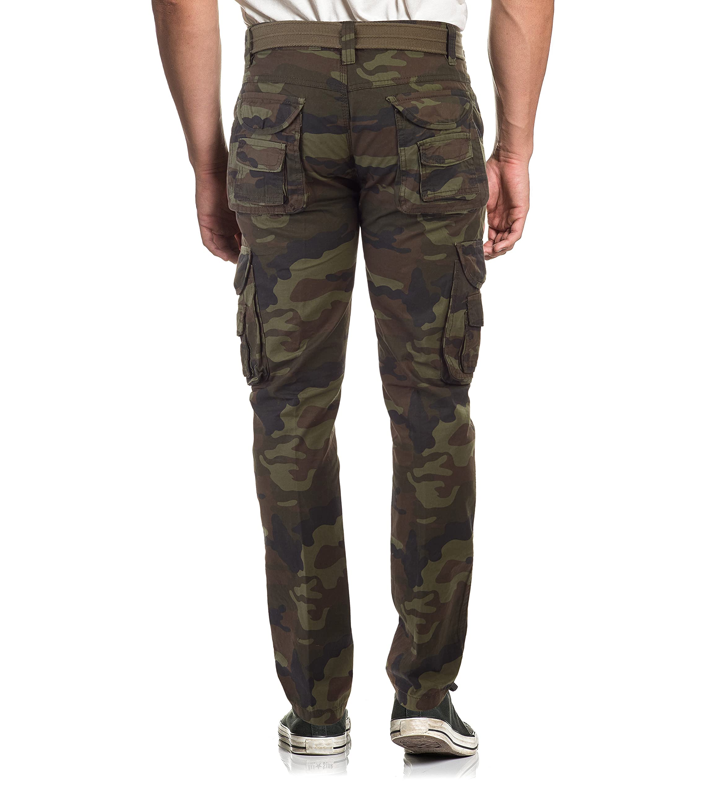 X RAY Men's Cargo Pants - Soft Cotton Work Pants with Deep Pockets & Belt | Durable Tactical Pants for Outdoor, Hiking, Work & Travel | Comfortable Utility Pants for Men