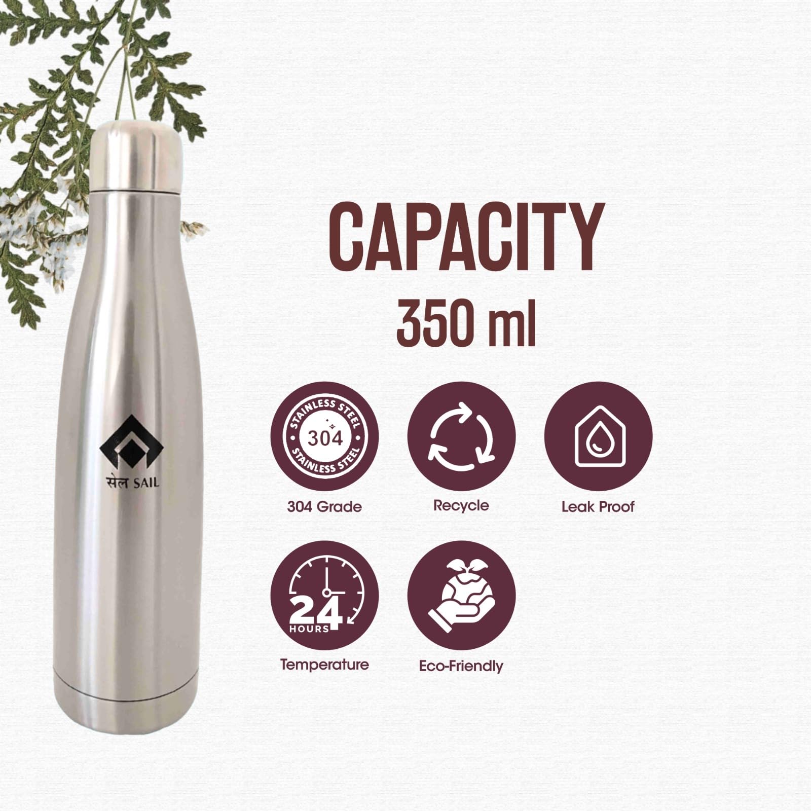 Steel Vacuum Flask Set - 350ml for Travel & Outdoors