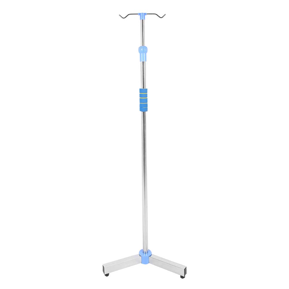Stainless Steel Adjustable IV Pole Stand with 2 Hooks - Lightweight & Durable IV Bag Holder for Home Care, Hospitals & Clinics - Perfect for Elderly Care, IV Therapy & Medical Infusions