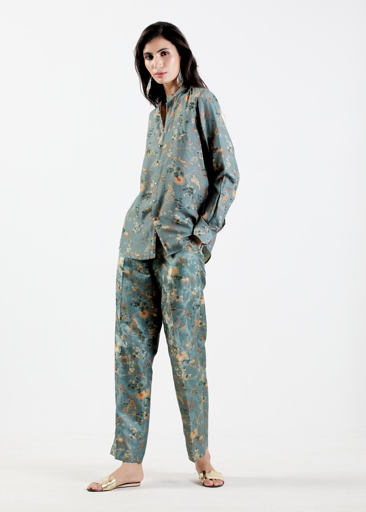 Luxury Oversized Silk Twirt Shirt for Women - Soft Twill Mist Fabric - Perfect for Casual Outfits, Office Wear & Evening Occasions