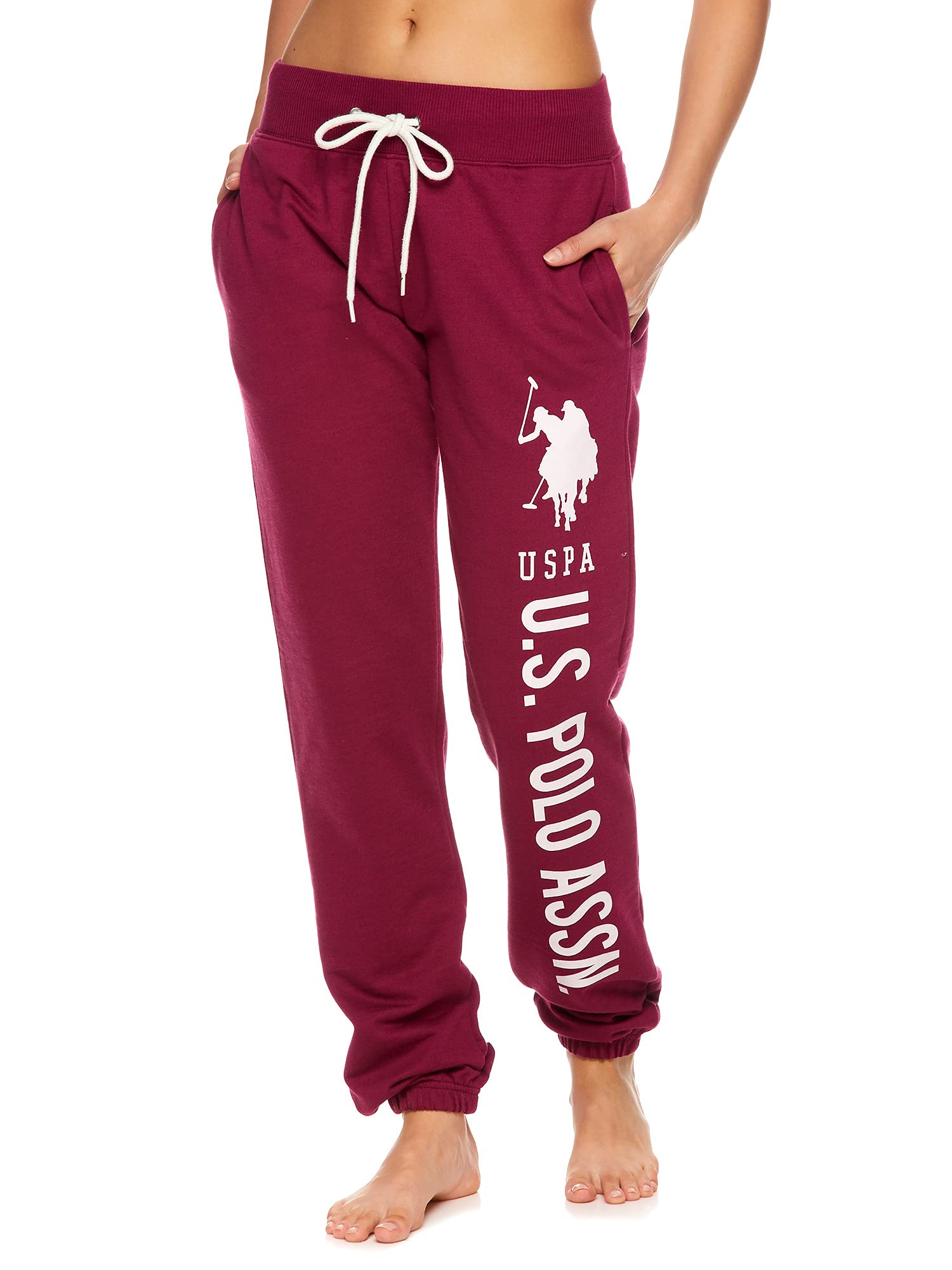 U.S. Polo Assn. Women's Essential Sweatpants with Pockets - Soft French Terry Joggers for Lounge & Workout | Comfy Casual Pants for Yoga, Running & Everyday Wear