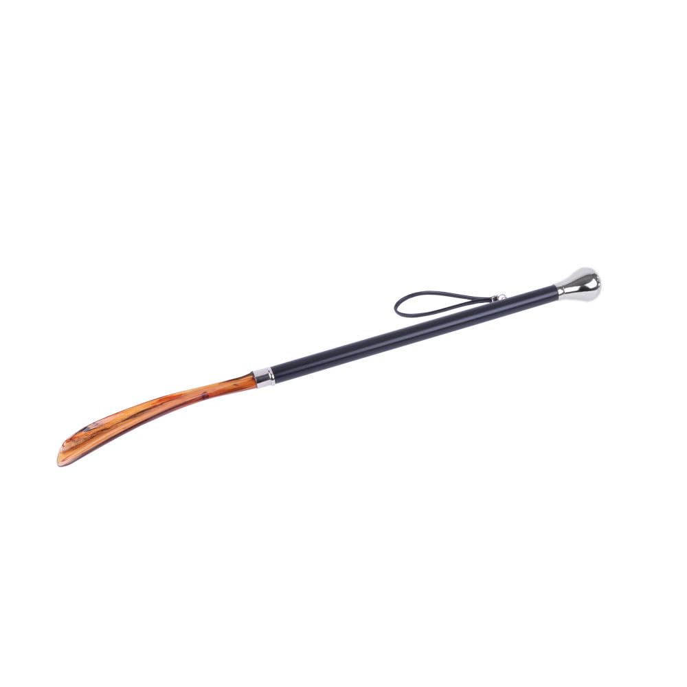 FootFitter Deluxe Long Shoe Horn with Nickel Plated Handle - Premium Shoe Protector for Men & Women (Made in Italy) - Perfect for Boots, Dress Shoes & Tight-Fitting Footwear