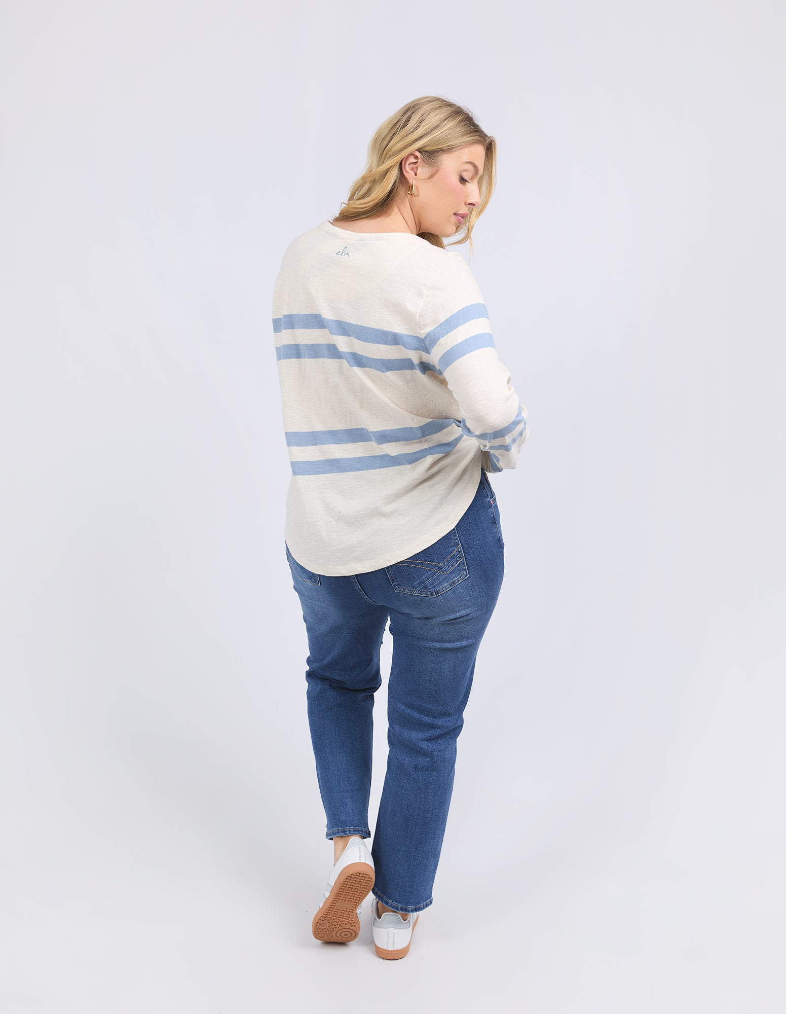 Elm Allegra Long Sleeve Tee - Soft Marshmallow Color for Women | Comfortable Casual Wear for Everyday Outfits & Layering