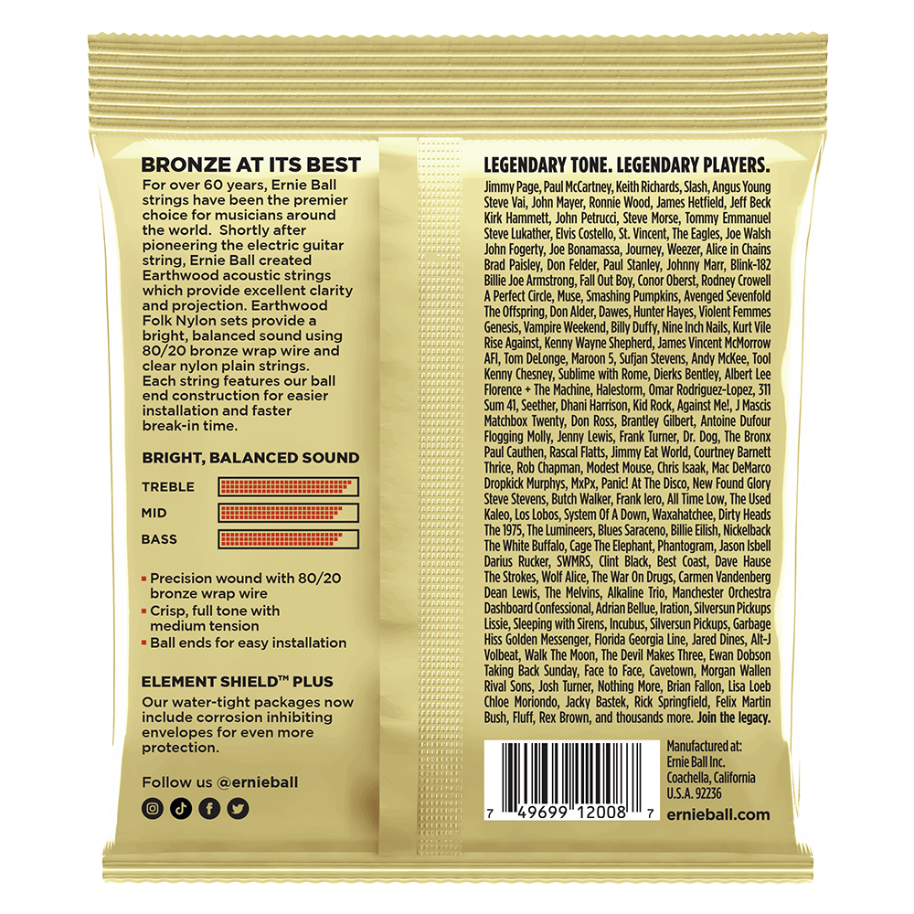 Ernie Ball Earthwood Rock & Blues 80/20 Bronze Acoustic Guitar Strings - 10-52 Gauge - Perfect for Blues, Rock & Fingerstyle Playing