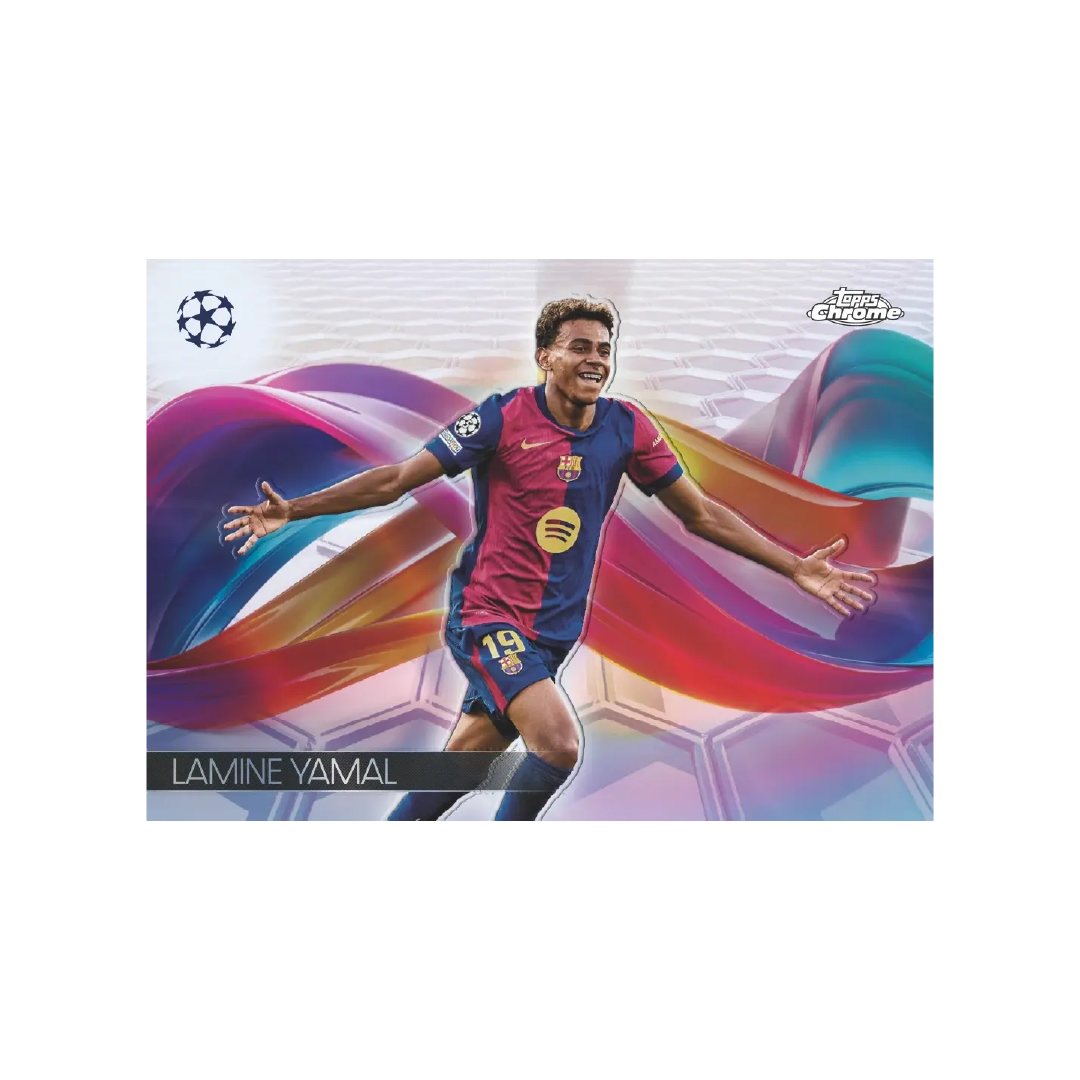 Topps Chrome UEFA Club Competitions UCC 2024-25 Hobby Box - Soccer Trading Cards for Collectors & Fans - Perfect for Sports Memorabilia Collections & Gifts