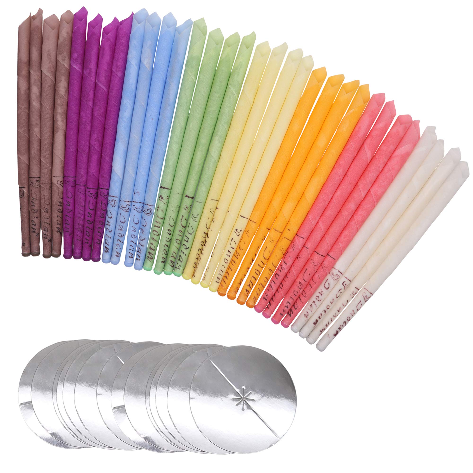32 Pack Natural Beeswax Ear Candles with 16 Protective Disks - Organic Ear Wax Removal Kit for Safe & Gentle Cleaning - Perfect for Home Spa, Relaxation & Ear Care