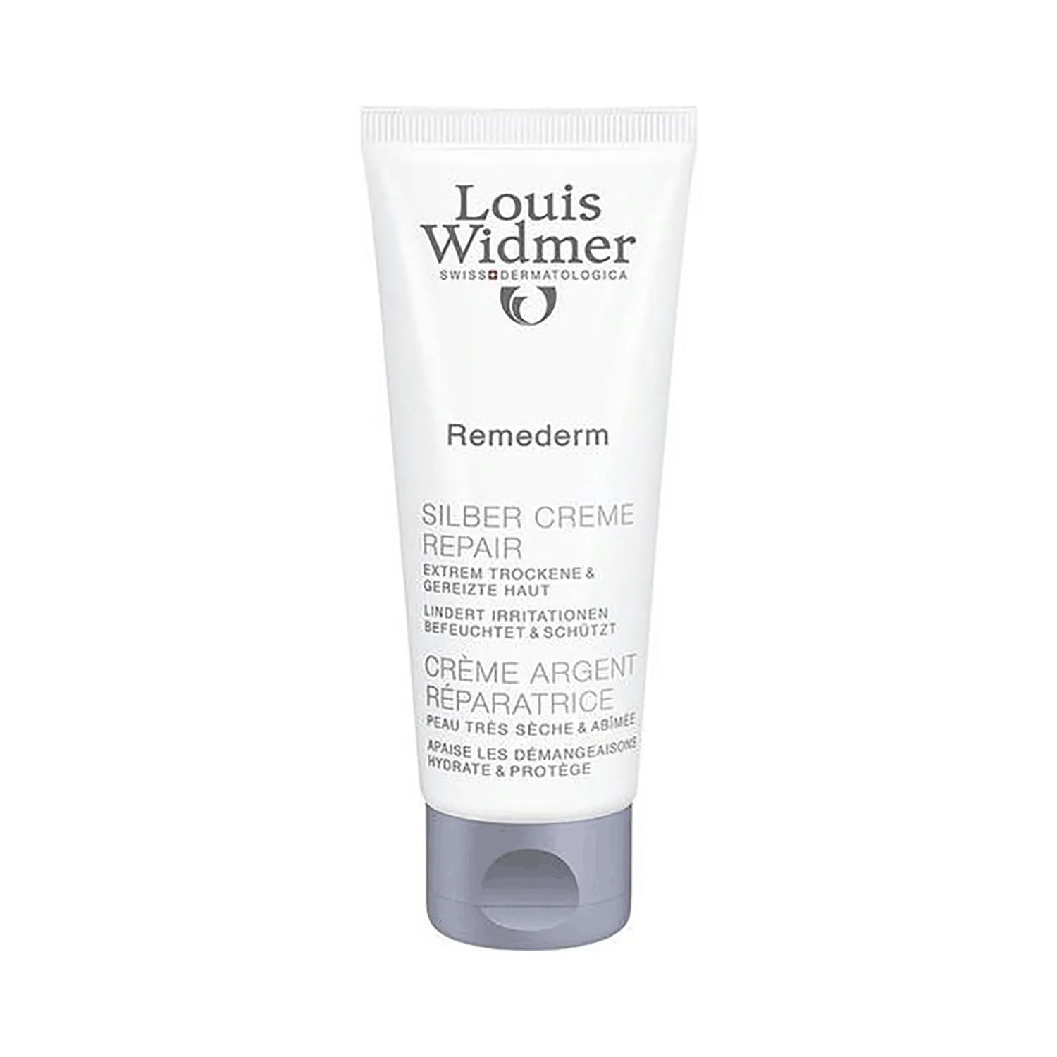 Louis Widmer Remederm Silver Cream Repair 75ml - Intensive Moisturizing & Skin Repair Cream for Dry, Sensitive Skin | Perfect for Night Care & Post-Procedure Recovery