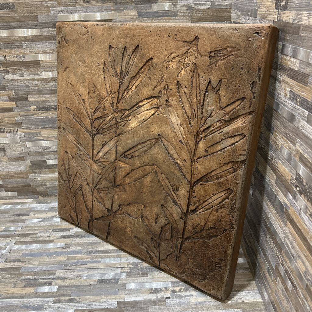 Handcrafted Wood Floral Relief Wall Art - 20x20 Inches Home Decor for Living Room, Bedroom & Office - Nature Inspired 3D Sculpture Panel