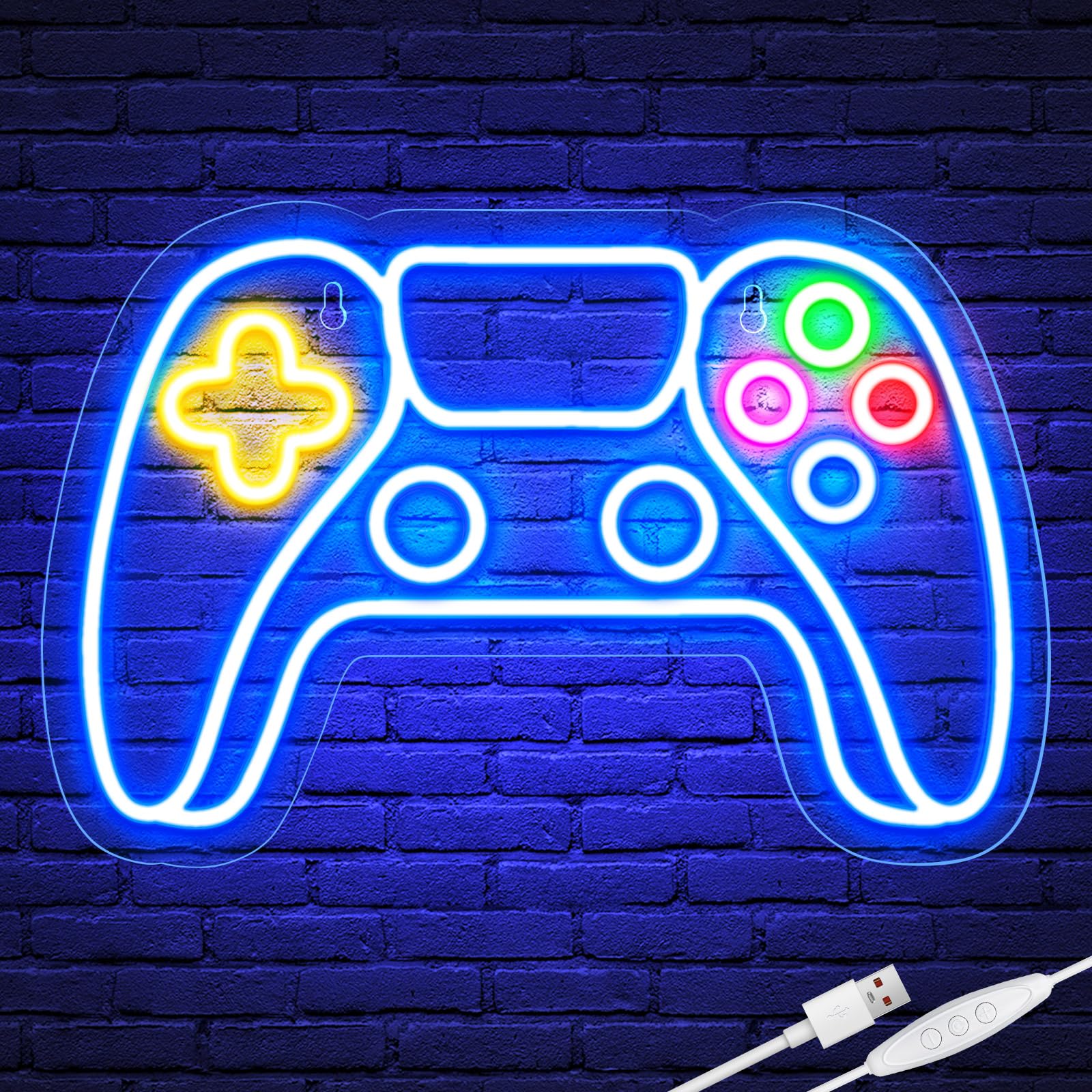Gamer Neon Sign - LED Gaming Wall Decor for Game Room & Teen Boy Bedroom - Blue GAME Neon Light for Gaming Setup & Man Cave - Perfect for Esports, Streaming & Gamer Gifts