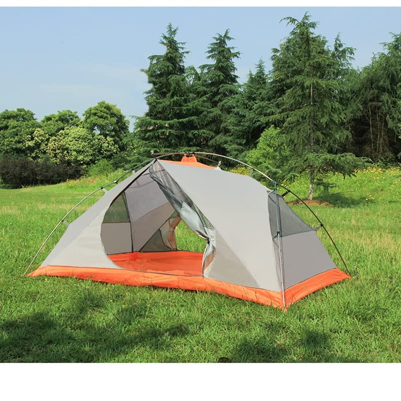 LUKEO Double Layer Aluminum Pole Solo Outdoor Camping Tent - Lightweight & Portable Backpacking Tent for Hiking, Travel & Adventure