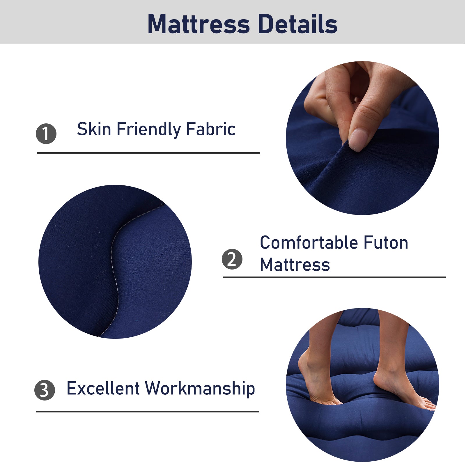 MAXYOYO Japanese Style Futon Mattress - Foldable Floor Mattress, Tatami Mat for Bedroom, Living Room & Guest Room | Comfortable Sleeping & Lounging