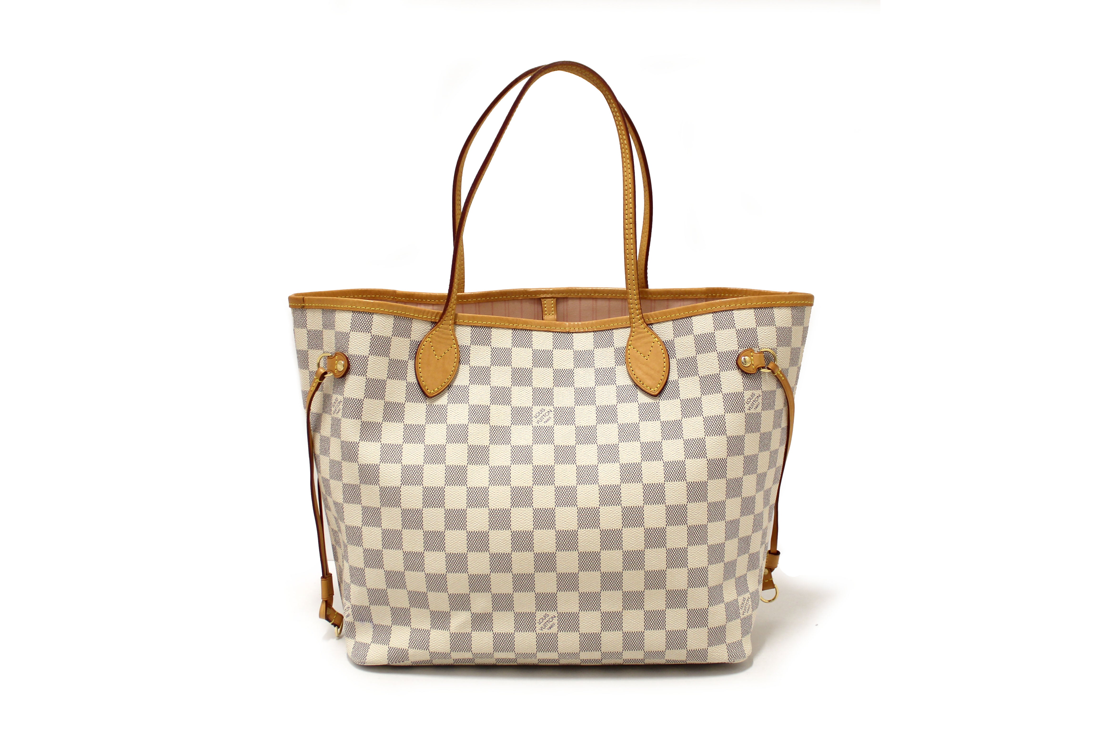 Authentic Louis Vuitton Damier Azur Neverfull MM Tote Shoulder Bag - Luxury Designer Handbag for Women, Perfect for Work, Travel & Everyday Use