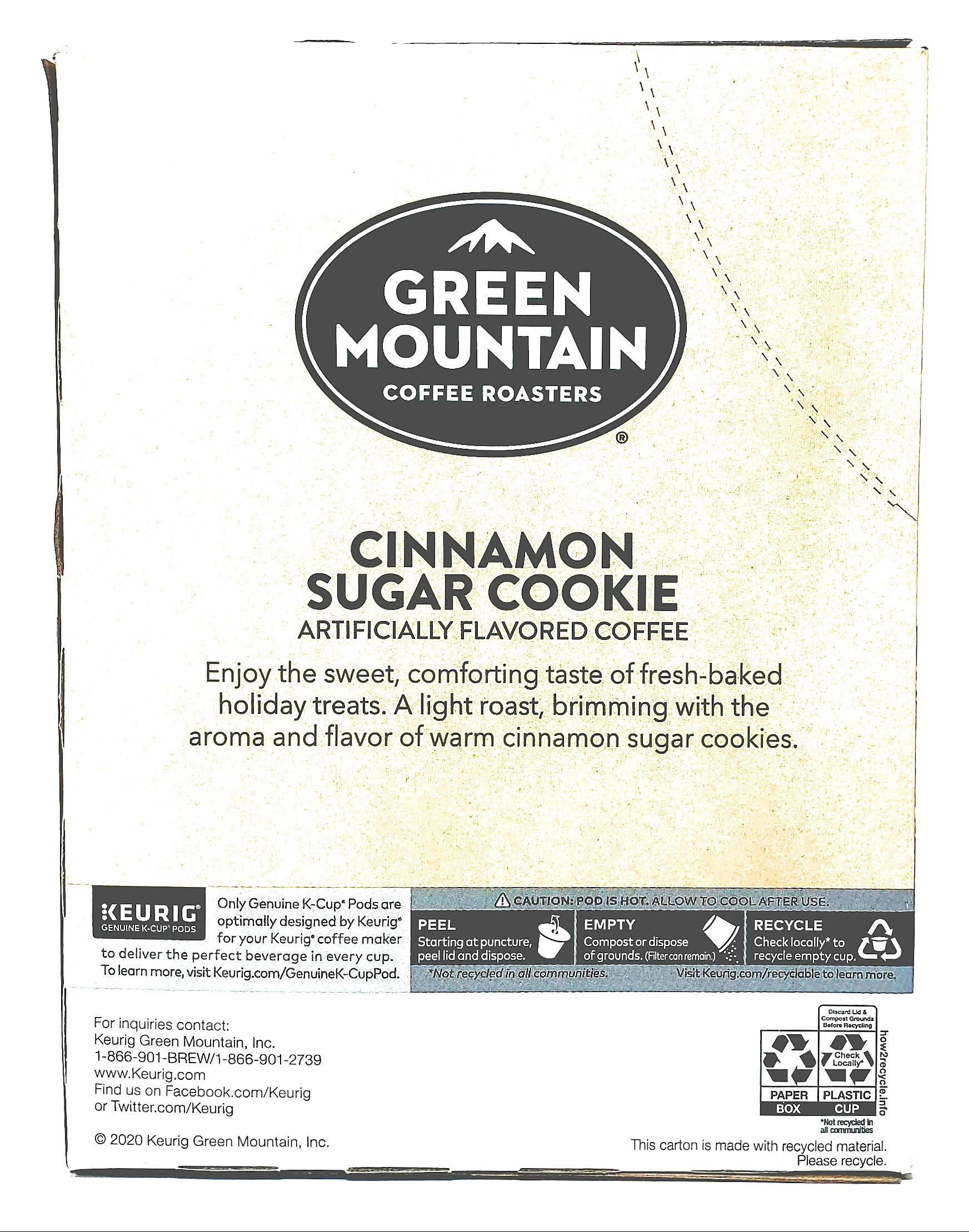 Green Mountain Coffee K-Cup Seasonal Variety Pack - 48 Count (24 Cinnamon Sugar Cookie & 24 Maple Pecan) | Compatible with Keurig Single Serve Coffee Makers | Perfect for Holiday Gifts, Office Breakrooms & Cozy Winter Mornings