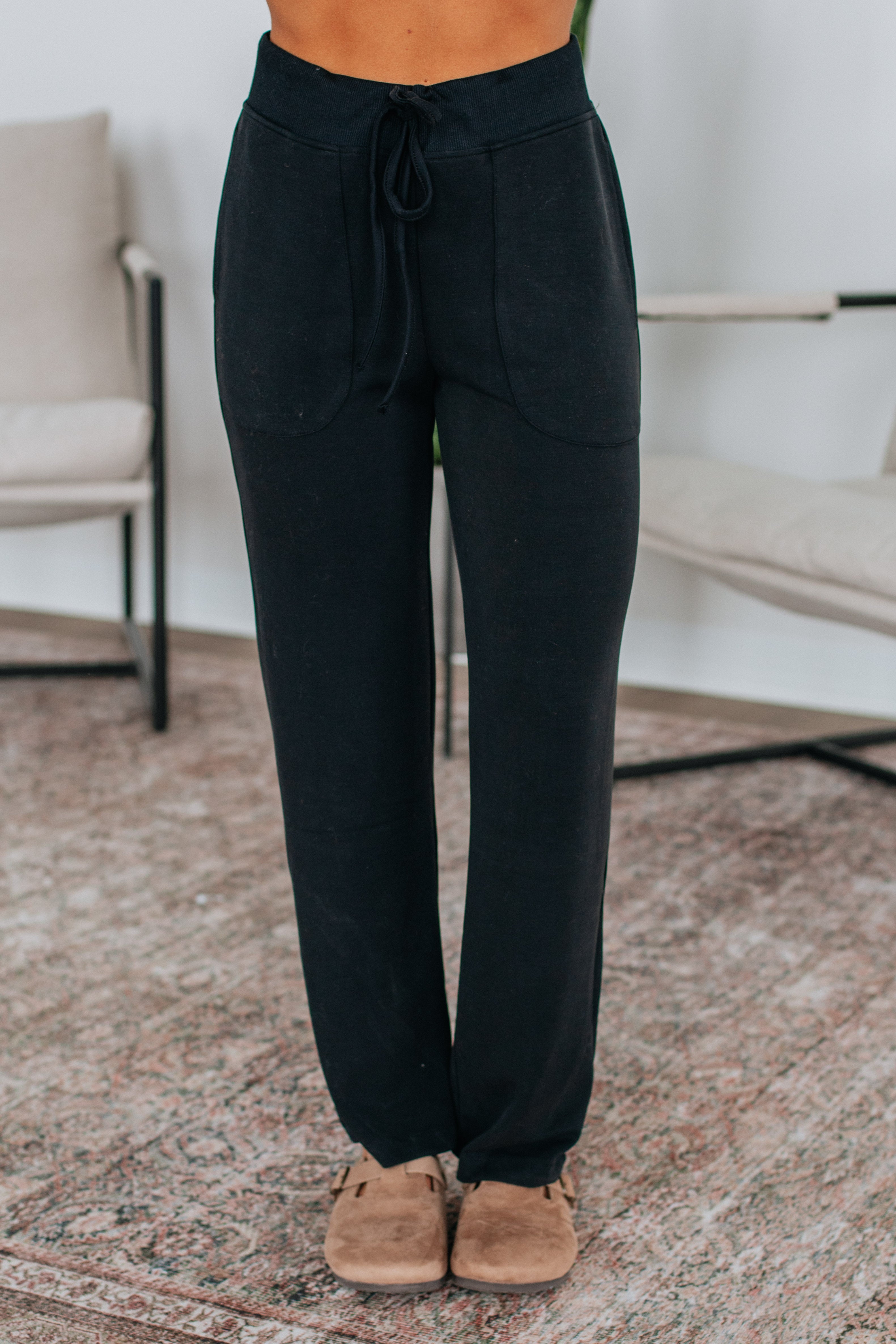Farrah Lounge Pants for Women - Soft Comfortable Black Sleepwear & Yoga Pants - Perfect for Relaxing at Home, Lounging or Yoga Practice