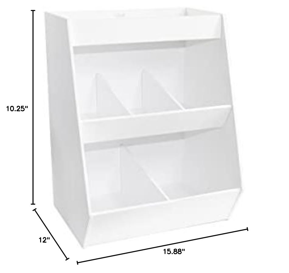 TrippNT 5-Bin Lab Storage Shelf - Durable Plastic Organizer for Science Labs, Classrooms & Home Office Use
