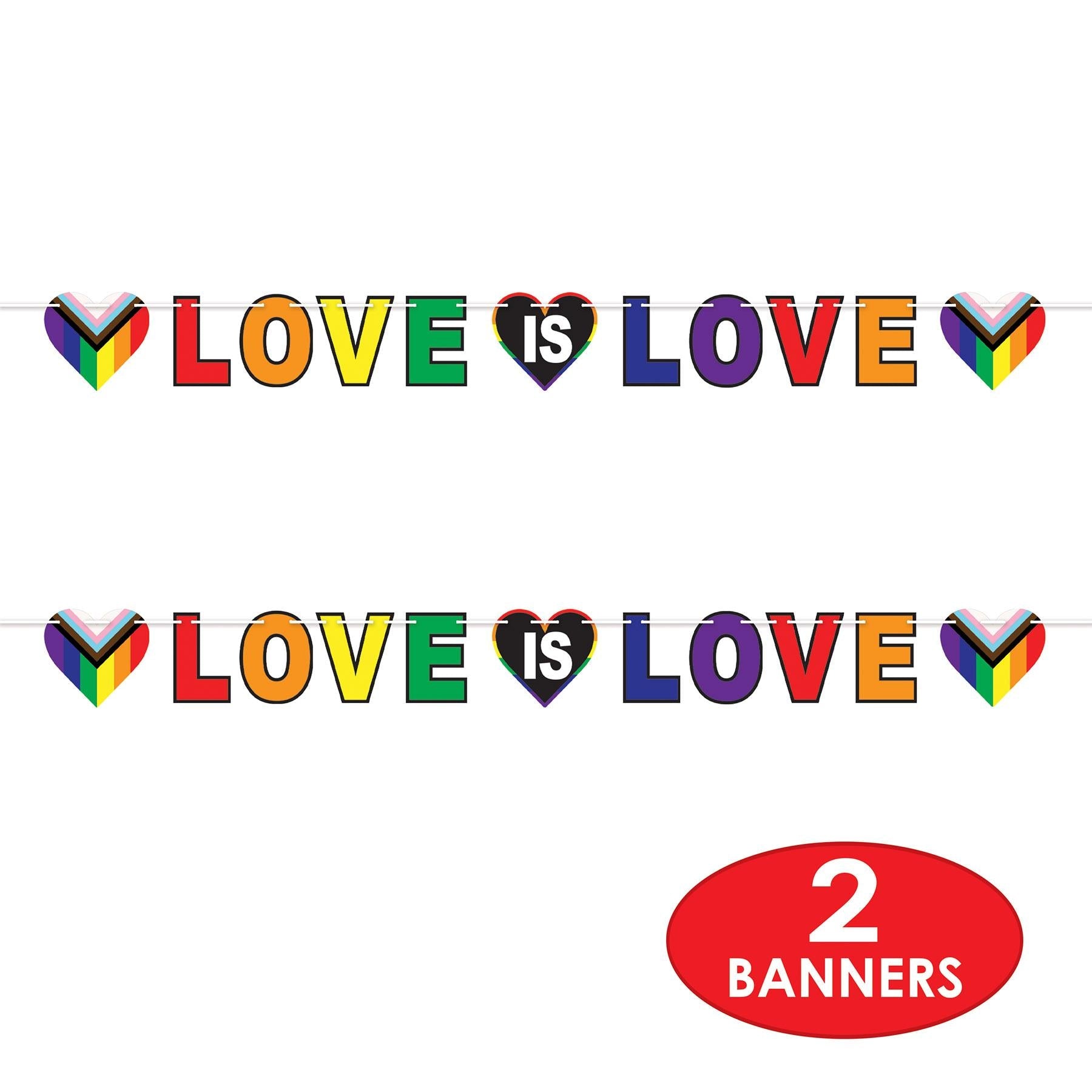 12 Pack Beistle Love Is Love Party Streamers - Rainbow Pride Decorations for LGBTQ+ Weddings, Pride Parades & Birthday Celebrations