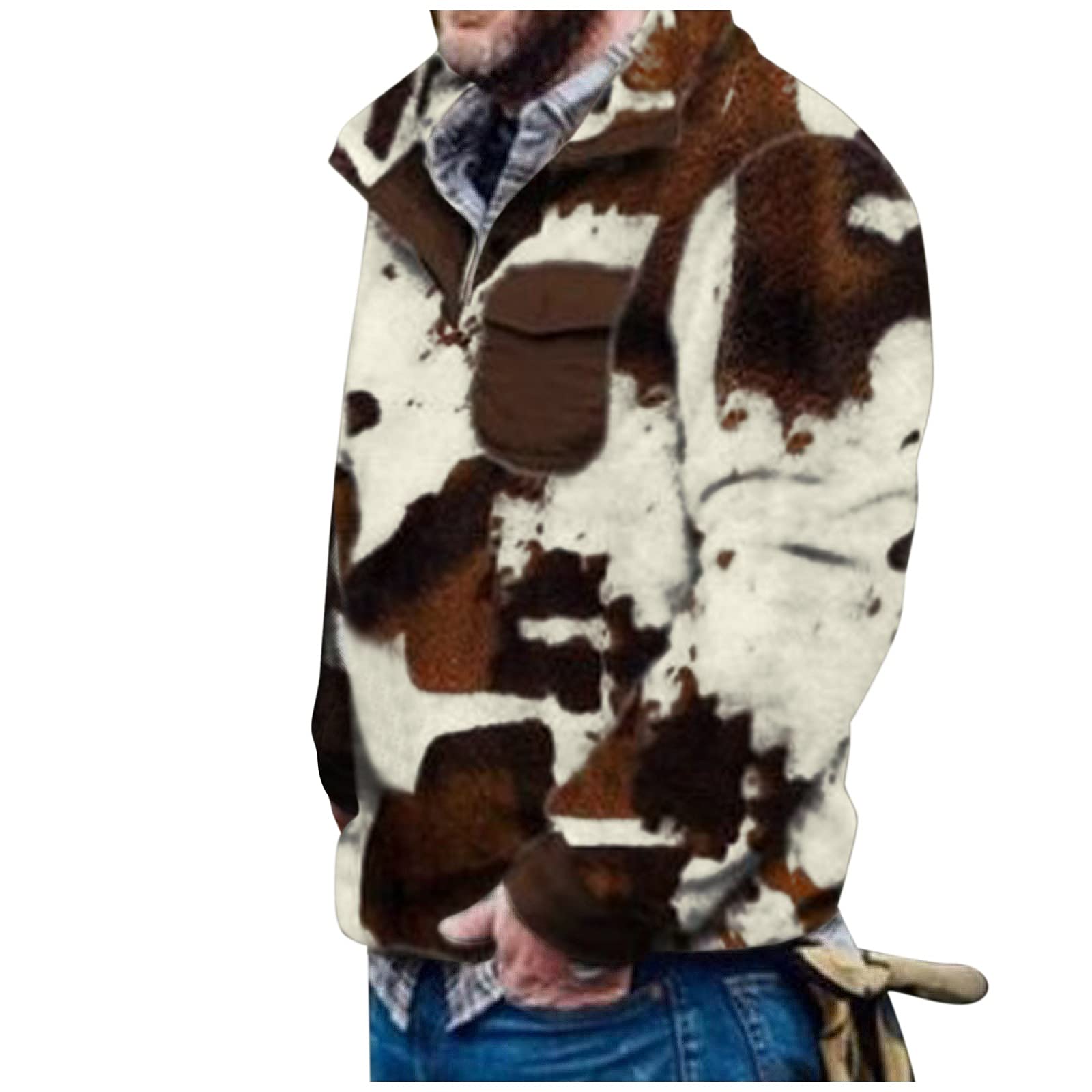 Men's Cozy Turtleneck Pullover Sweater with Button Plush Pocket - Soft Winter Knit Sweater for Men - Perfect for Casual Wear, Office & Outdoor Activities