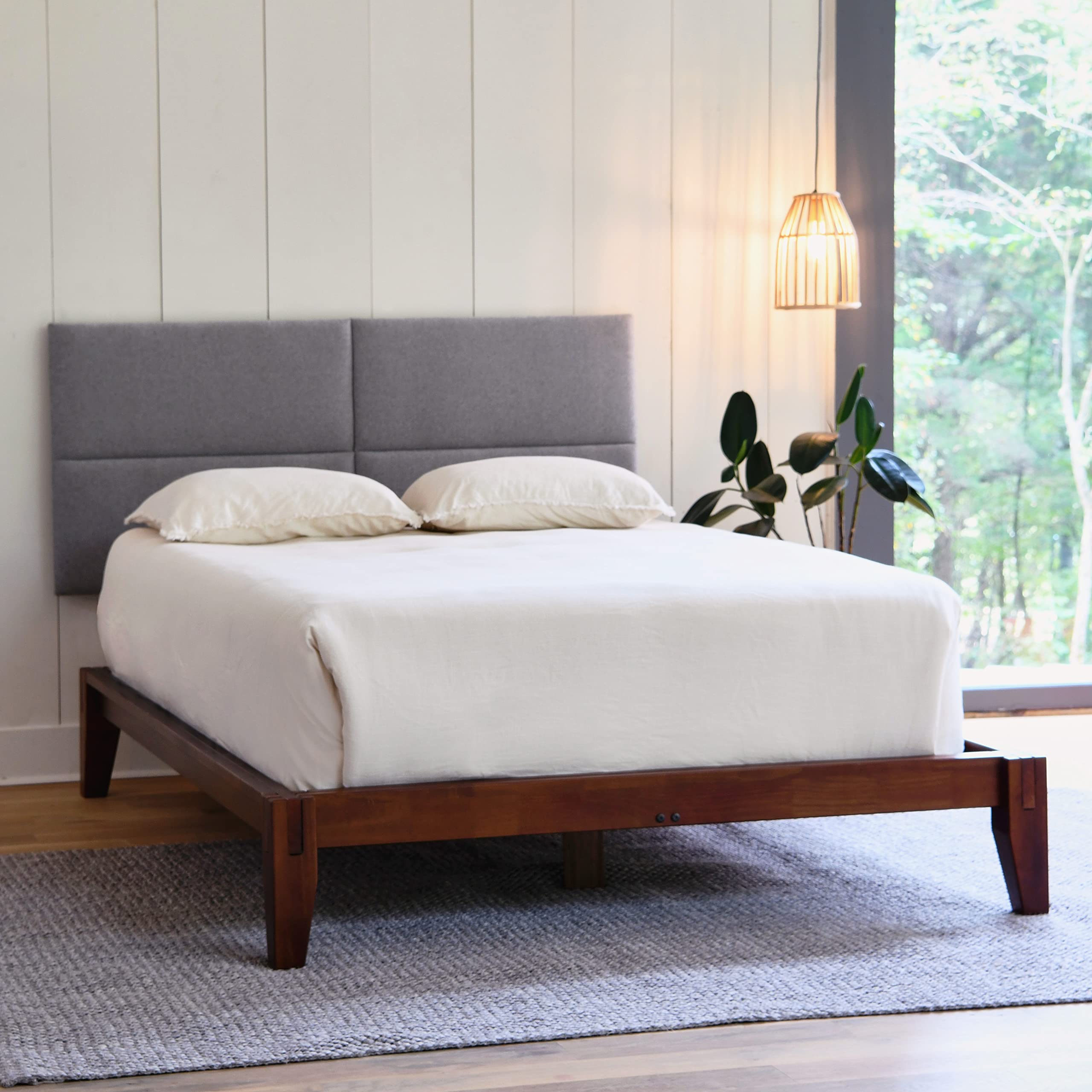 NoSom Sound Reducing 4-Panel Queen Size Headboard - Upholstered Vegan Wool for Bedroom Noise Control & Stylish Decor | Perfect for Apartments, Dorms & Shared Spaces
