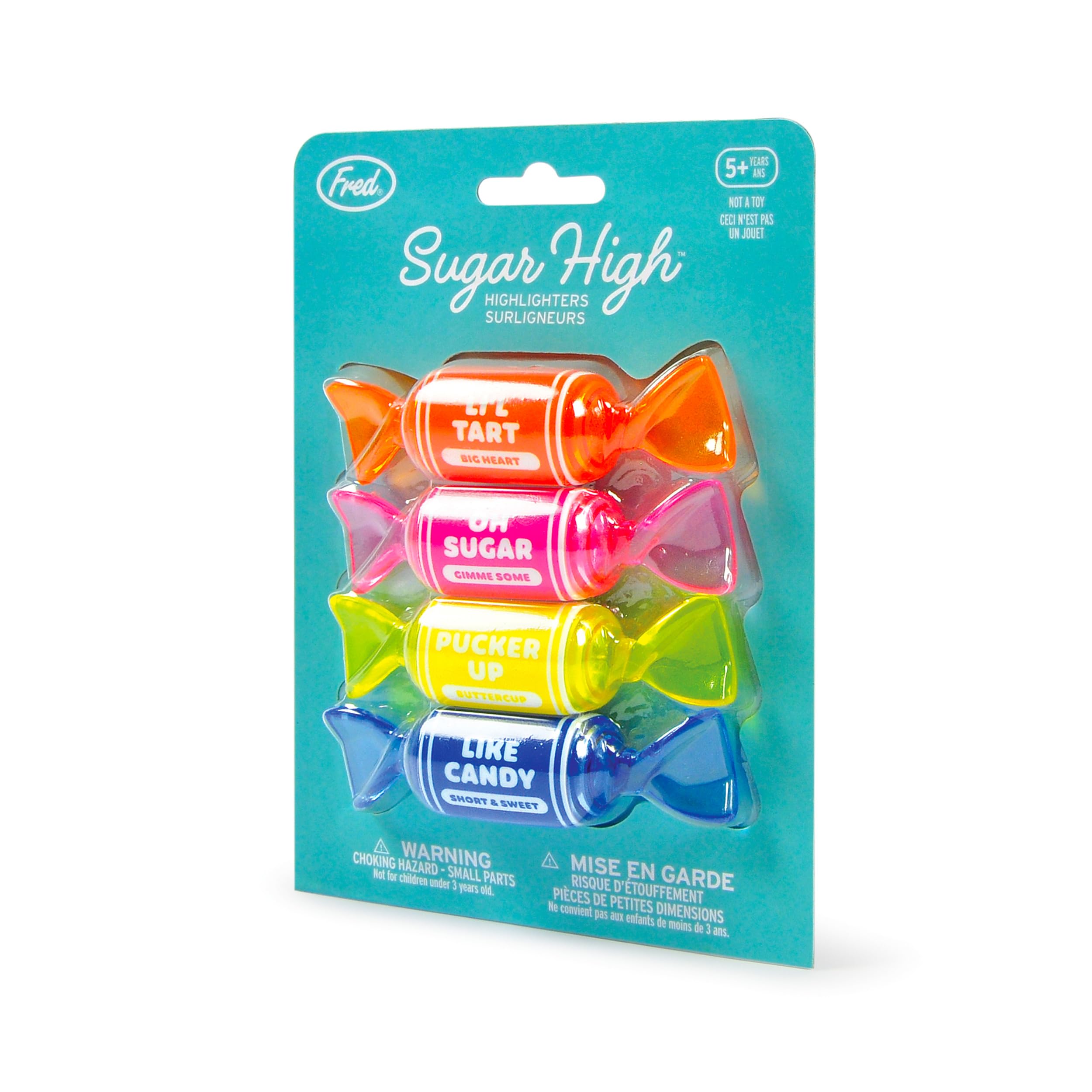 Genuine Fred SUGAR HIGH - Assorted Candy Highlighters for School, Office & Study | Fun Stationery Supplies for Students & Teachers
