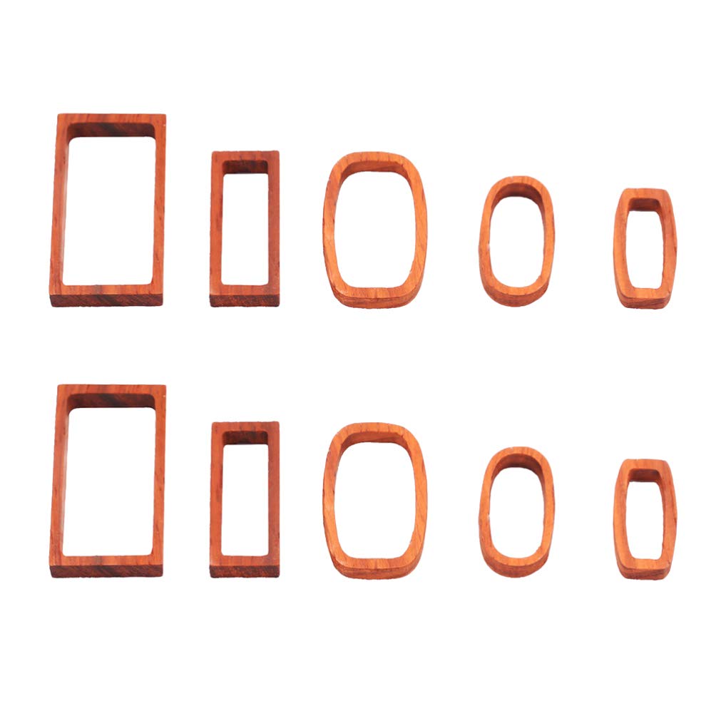 10Pcs Wooden Flower Frame Pendant Mold - DIY Pressed Flower Jewelry Making Kit with Hollow Open Bezel Charms for Necklaces, Earrings & Handmade Crafts | Perfect for Resin Art, Botanical Keepsakes & Gift Making
