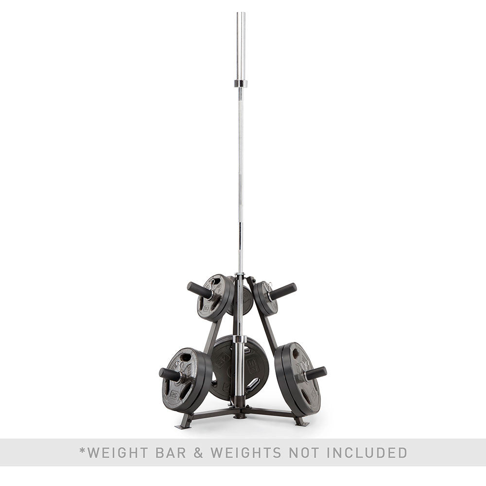 Marcy 6 Peg Olympic Weight Plate Tree & Vertical Bar Holder - Heavy Duty Gym Equipment for Weight Plates & Barbells Storage | Perfect for Home Gym, CrossFit & Commercial Fitness Centers