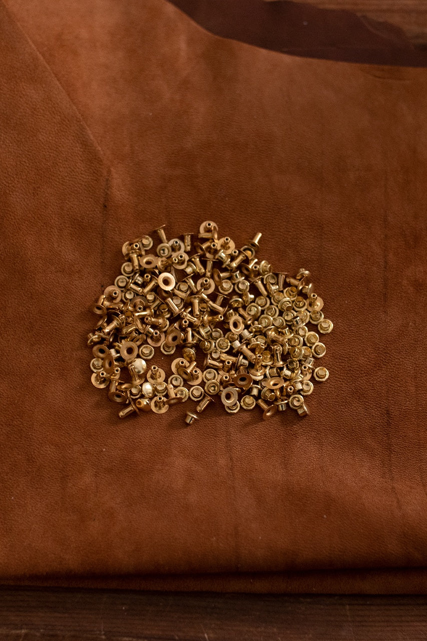 Hollow Rivet KØ5.6 x L6.7 mm Iron Brass Fasteners for Leather Craft, Metalworking & DIY Projects - Heavy Duty Industrial Use