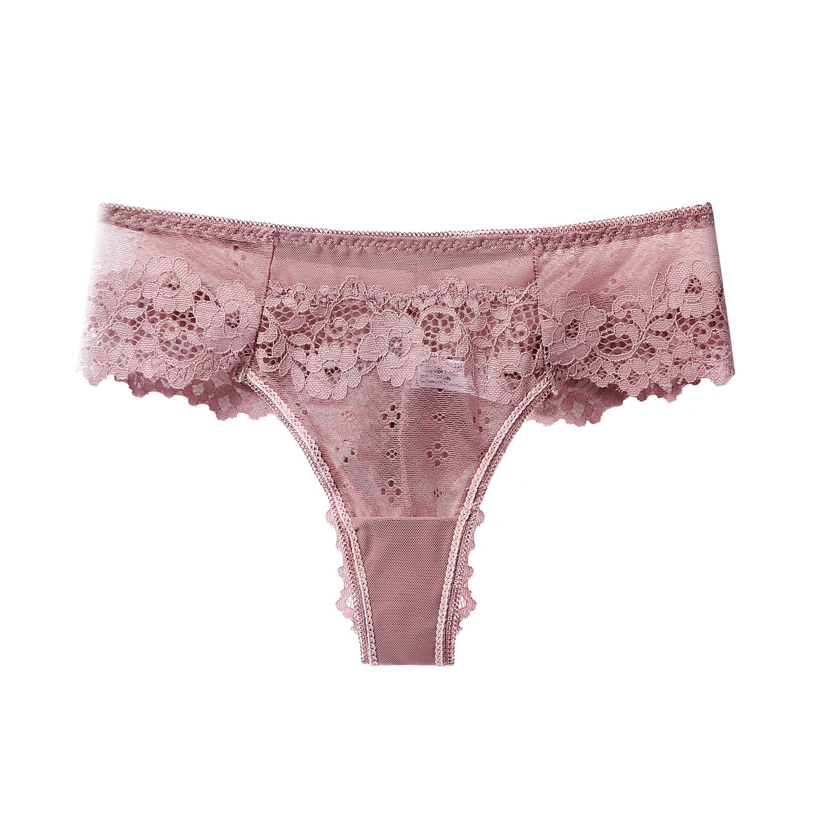 Sexy Lace Thong Underwear for Women - Low Waist Lingerie Panties in Pink (Large) | Perfect for Date Night, Bridal Shower & Sensual Occasions