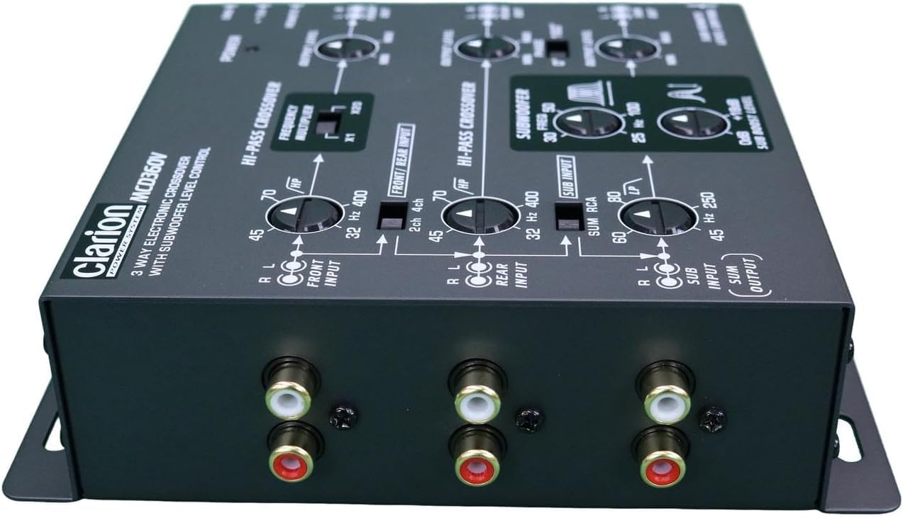Clarion MCD360 3-Way 6-Channel Electronic Crossover with Subwoofer Control - Car Audio System for Enhanced Bass & Sound Quality | Perfect for Car Stereo Upgrades & Custom Audio Installations