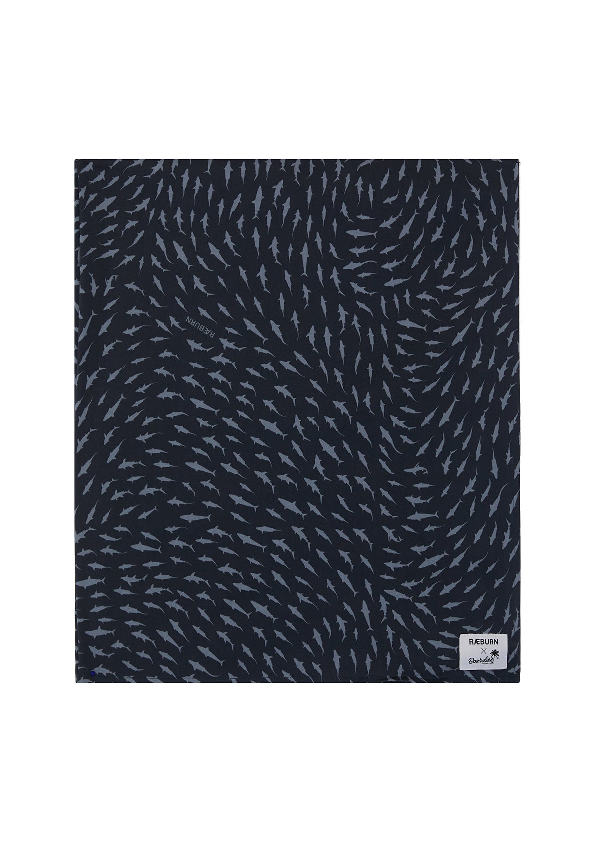 RÆBURN Sharks Grey Hammam Towel - Premium Turkish Cotton Beach Towel for Travel, Yoga & Spa - Quick Dry & Ultra Absorbent