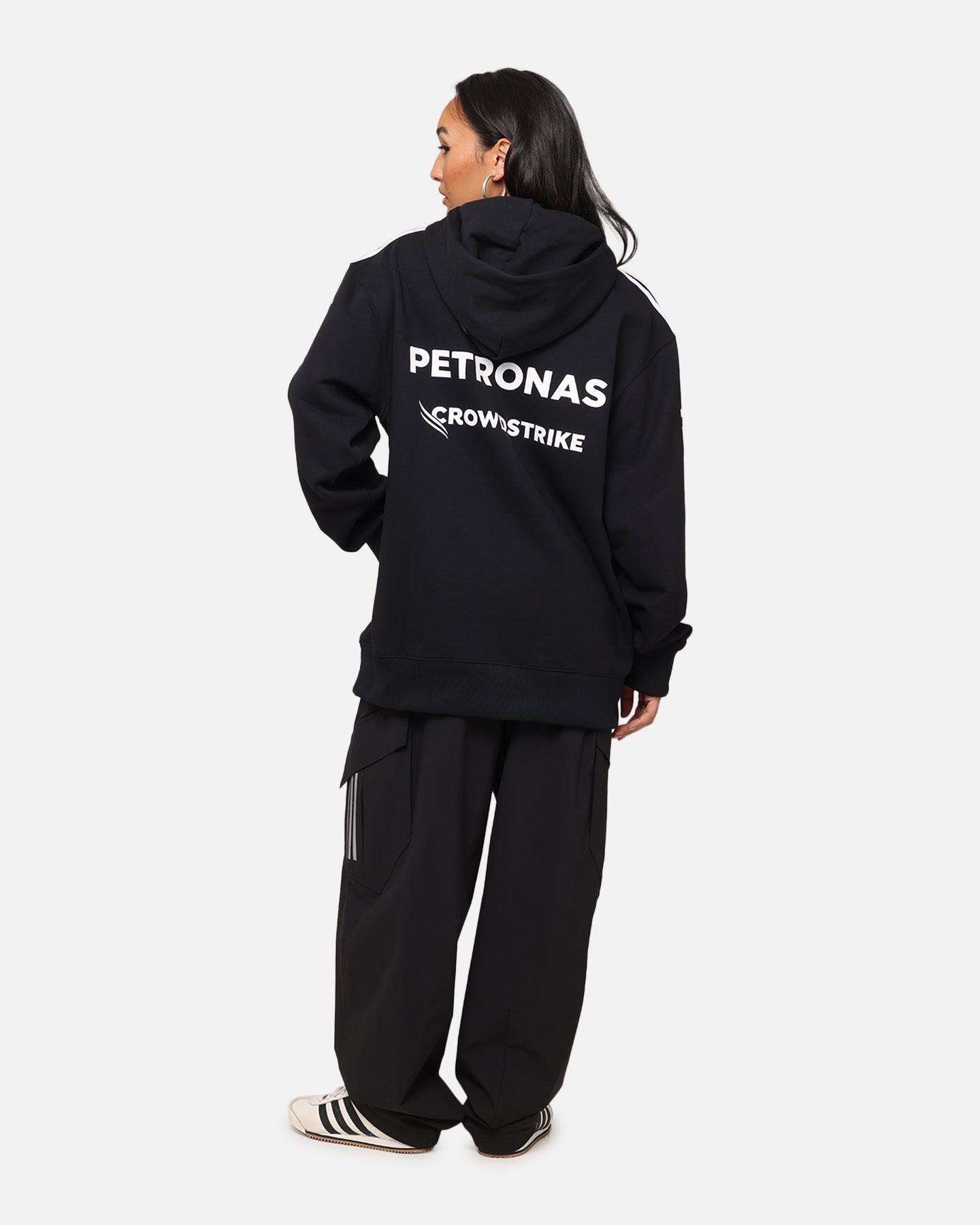 Adidas x Mercedes AMG Petronas Formula One F1 2025 Team Hoodie - Black & White Pullover for Men & Women - Perfect for Racing Fans, Casual Wear & Sports Events