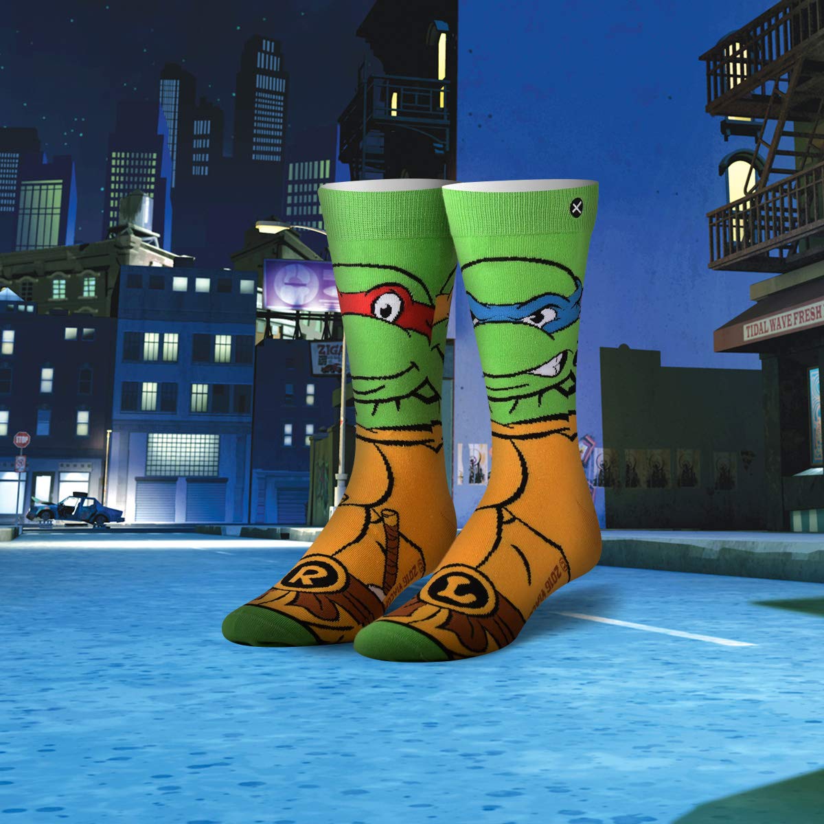 Odd Sox Nickelodeon TMNT Teenage Mutant Ninja Turtles Retro 90s Cartoon Socks - Fun Novelty Socks for Men & Women - Perfect for Cosplay, Gifts, and 90s Nostalgia Fans
