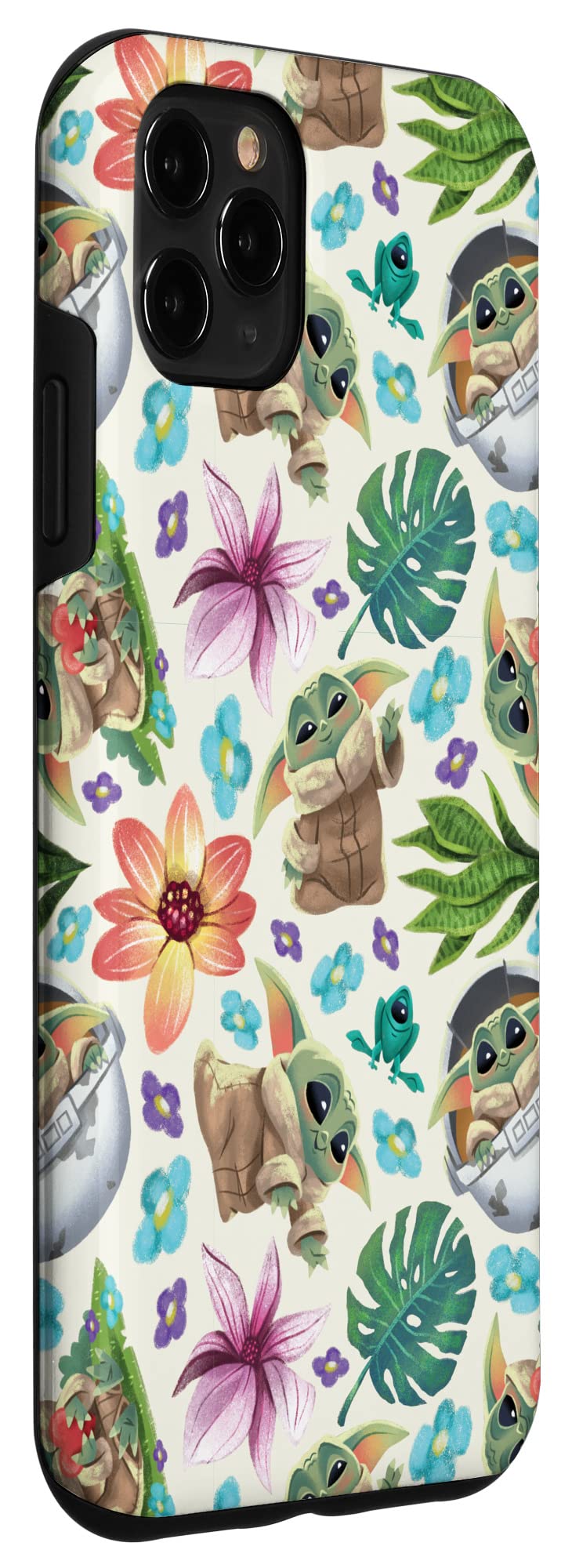 iPhone 11 Pro Max Star Wars The Mandalorian Grogu Tropical Print Case - Protective Phone Cover for Fans | Perfect for Travel, Work & Everyday Use