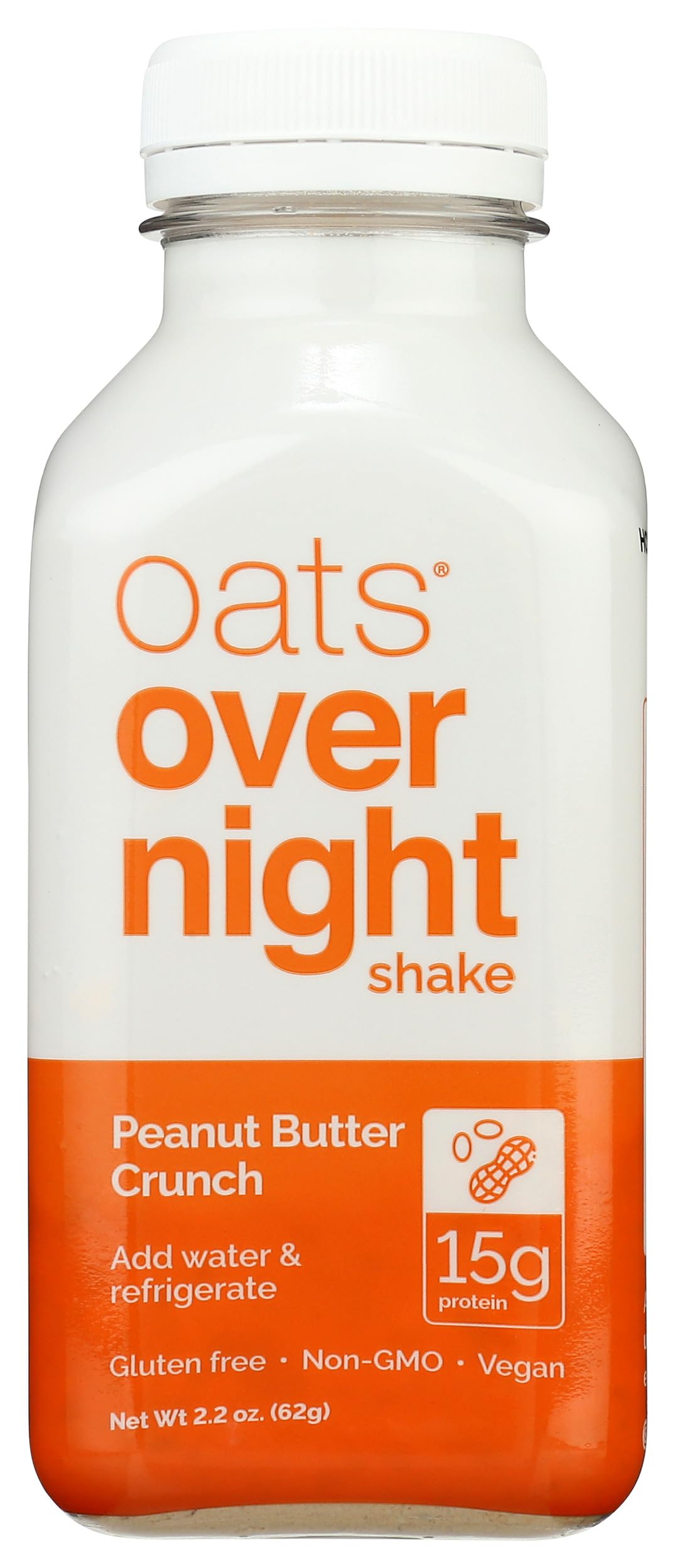 Oats Overnight Peanut Butter Crunch Overnight Oats Shake - 2.2 oz | High Protein Breakfast Meal Replacement | Quick & Easy Healthy Snack for Workouts, Camping & Busy Mornings