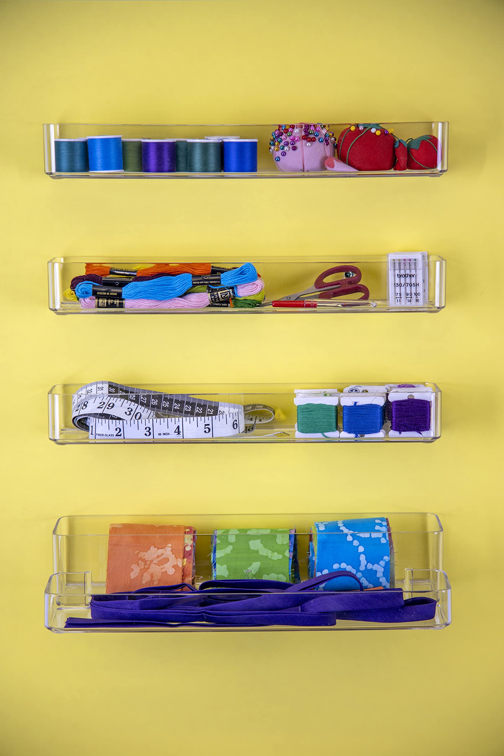 ArtBin 6959AG 2-in-1 Wall and Desktop Organizer - Clear Stadium Style Storage Solution for Office, Craft Room & Home Organization